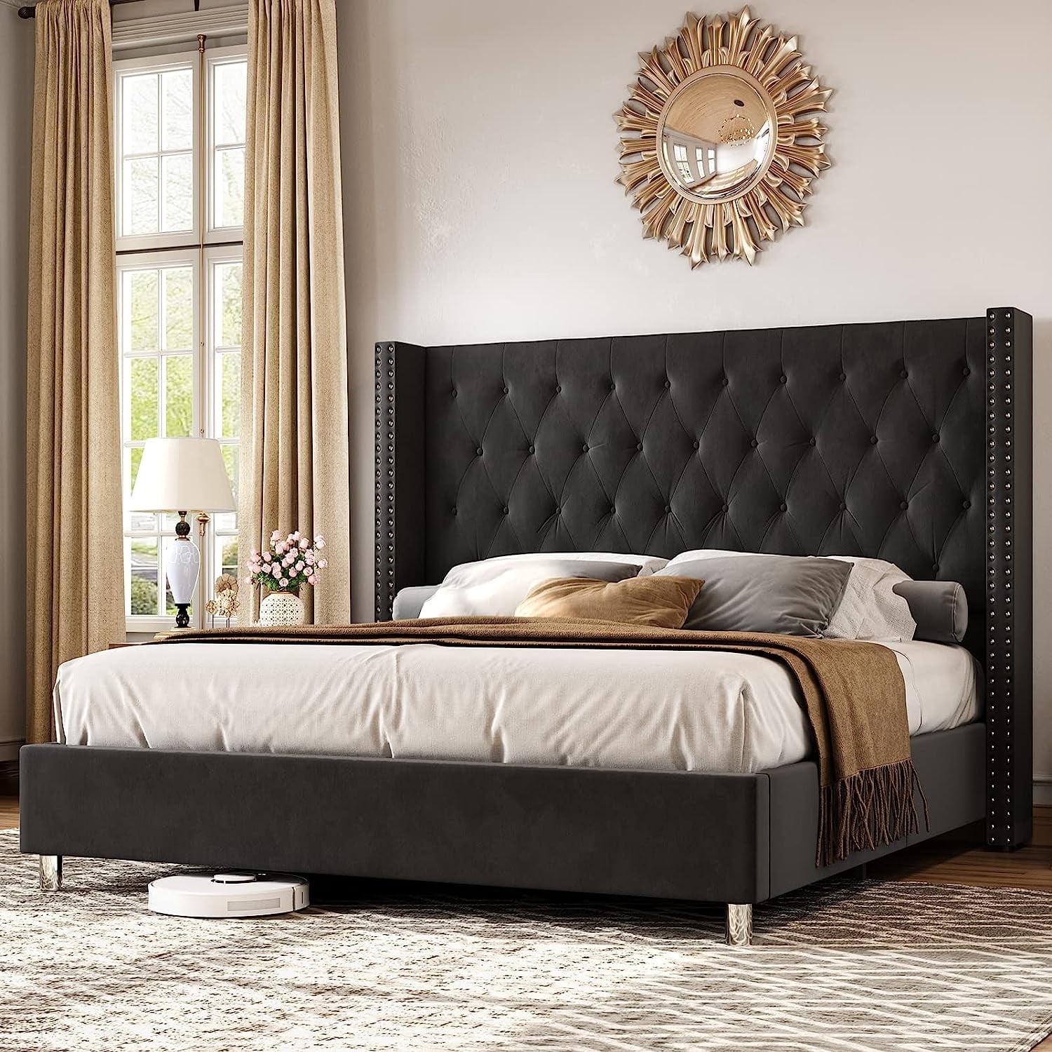 Ariste Upholstered Wingback Bed