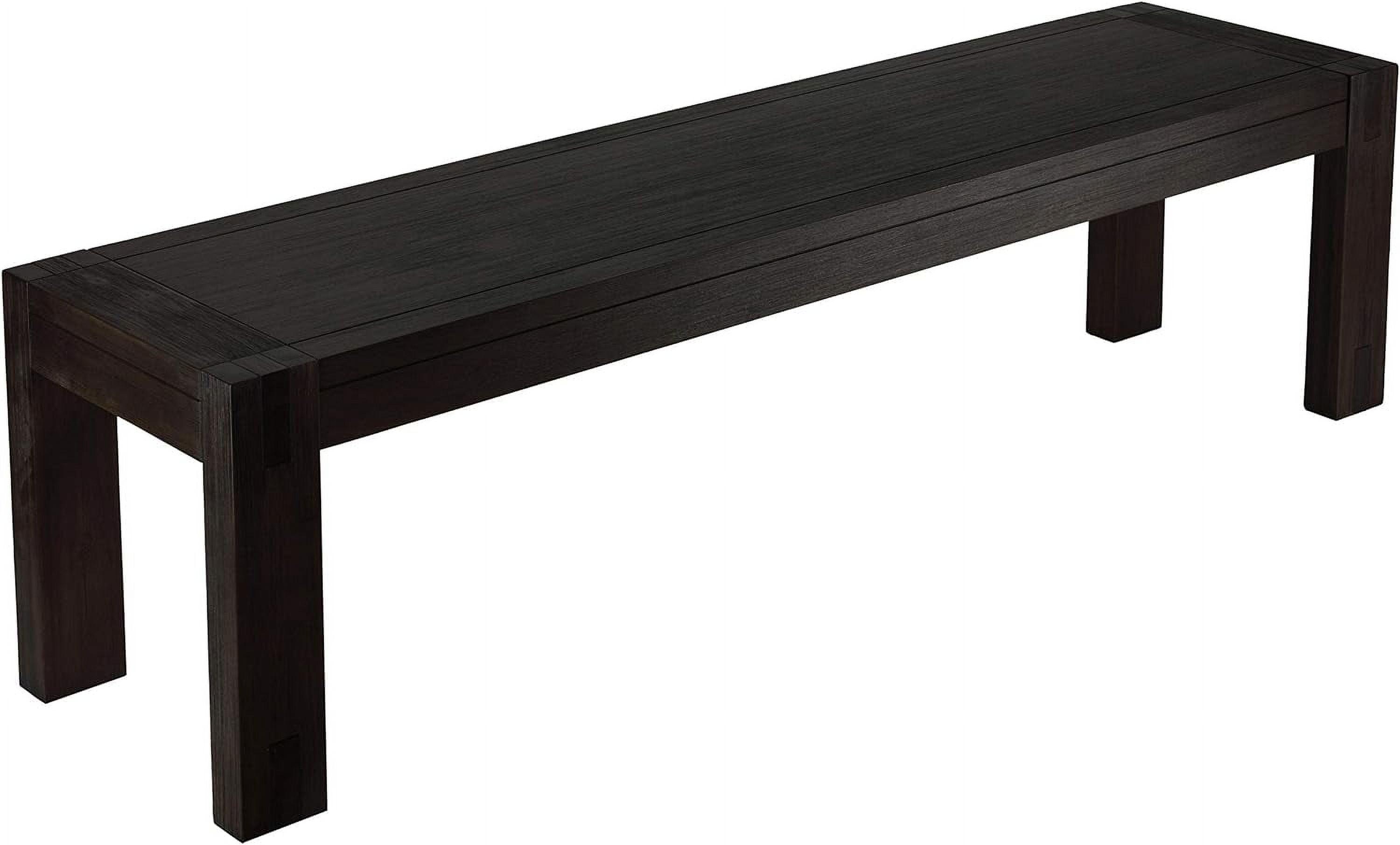 Pablo 63'' Weathered Walnut and Black Rustic Solid Wood Bench