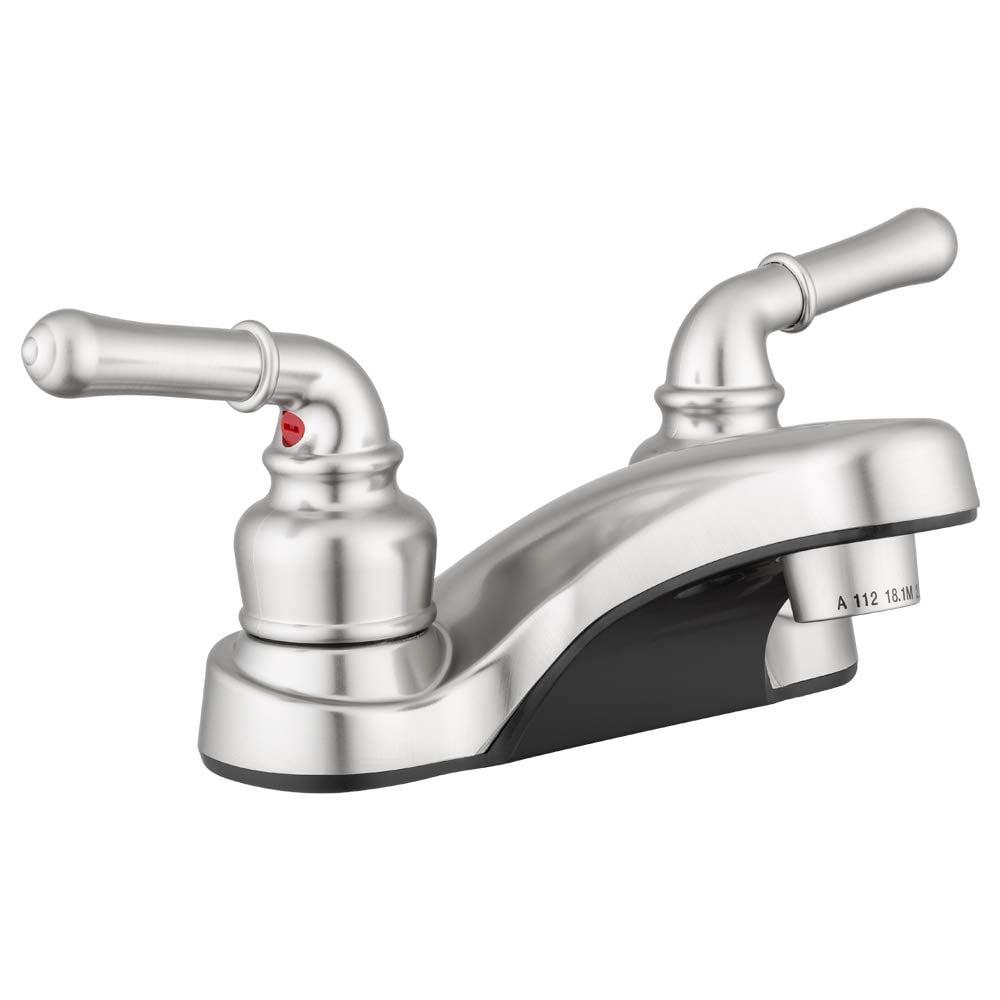 Pacific Bay Lynden Bathroom Sink Faucet Metal-Plated ABS Water Faucet, Brushed Satin Nickel