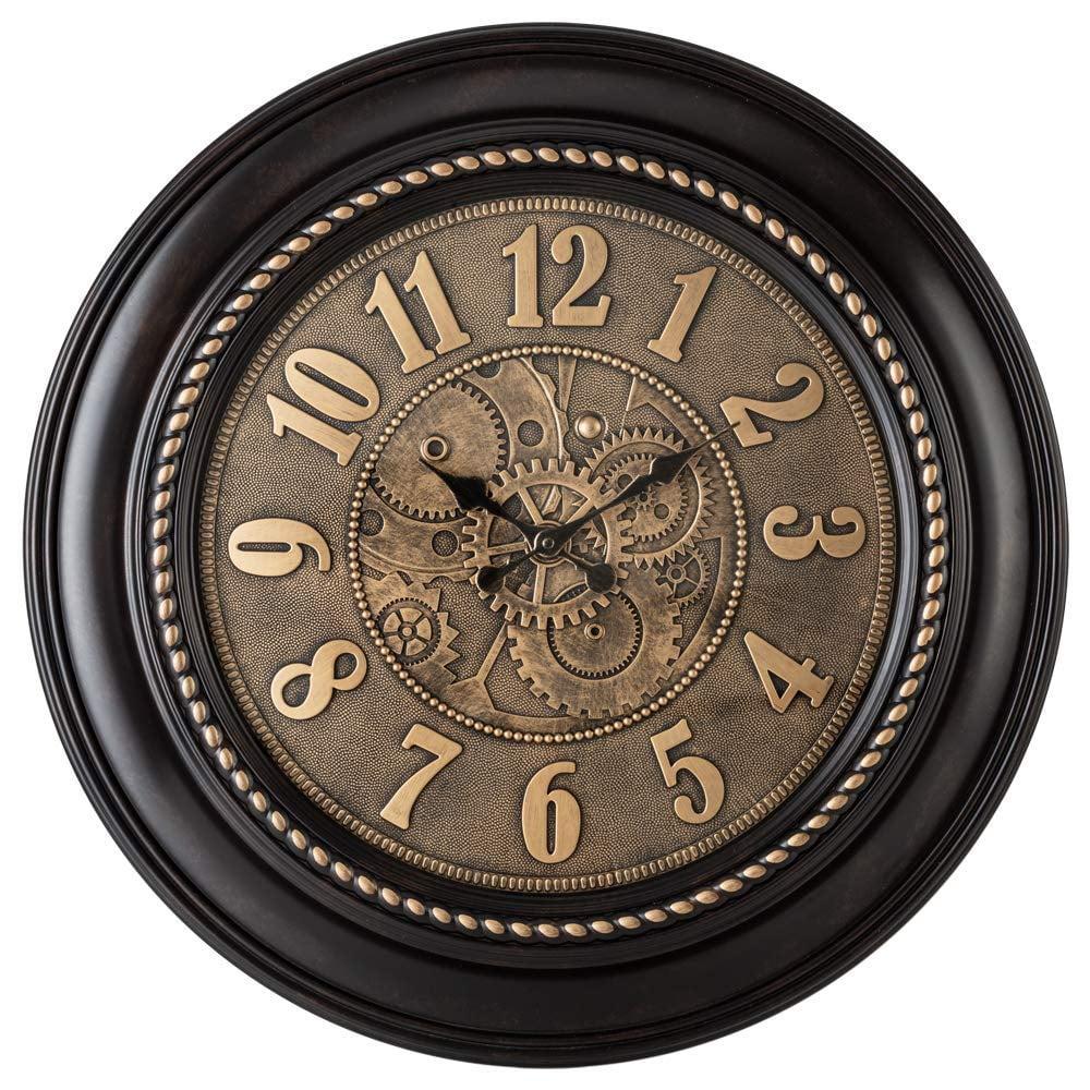 Rodalben 24'' Antique Bronze and Black Round Wall Clock