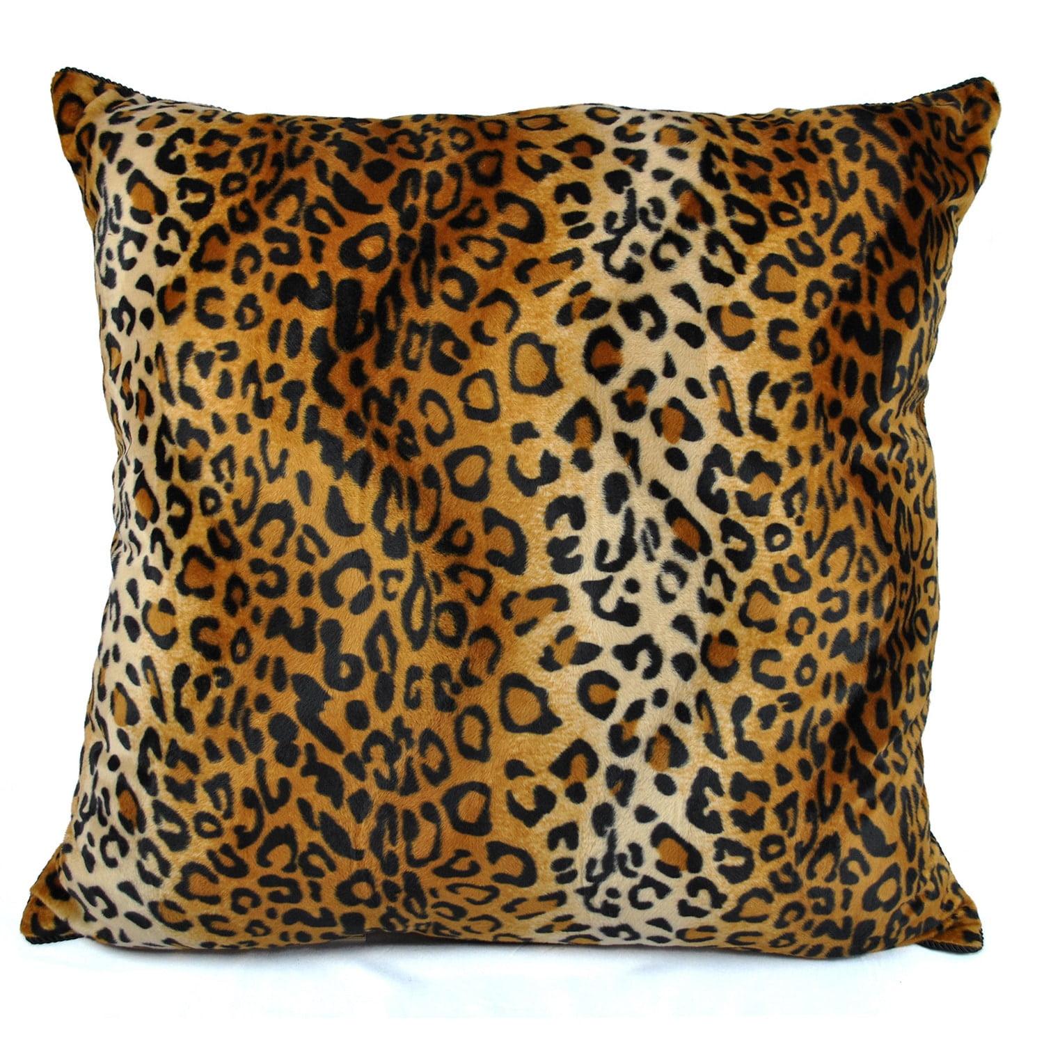 Luxurious Gold and Black Cheetah Print Square Pillow