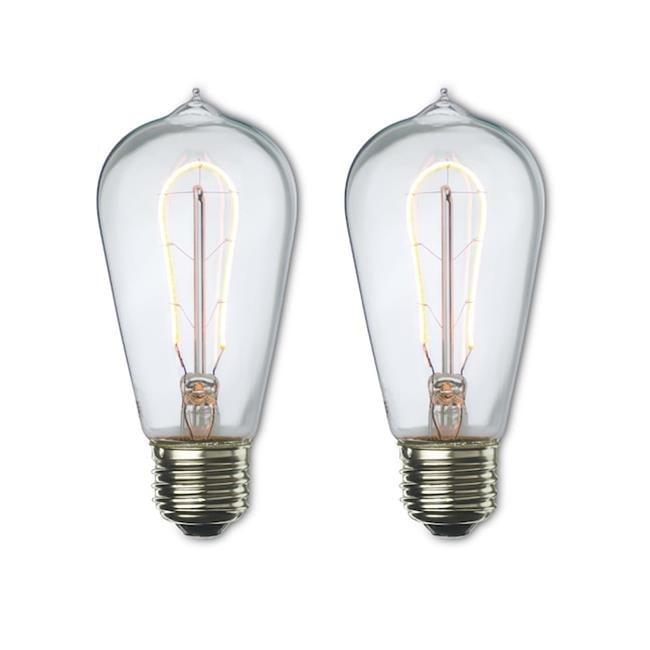 Amber Dimmable ST18 LED Light Bulbs with Curved Filament, Pack of 2