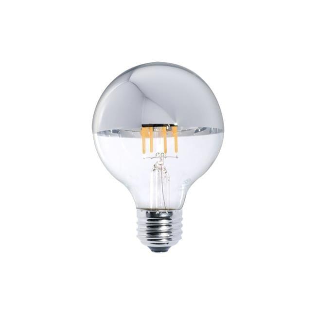 Half Chrome Dimmable LED G25 Bulbs, Pack of 2