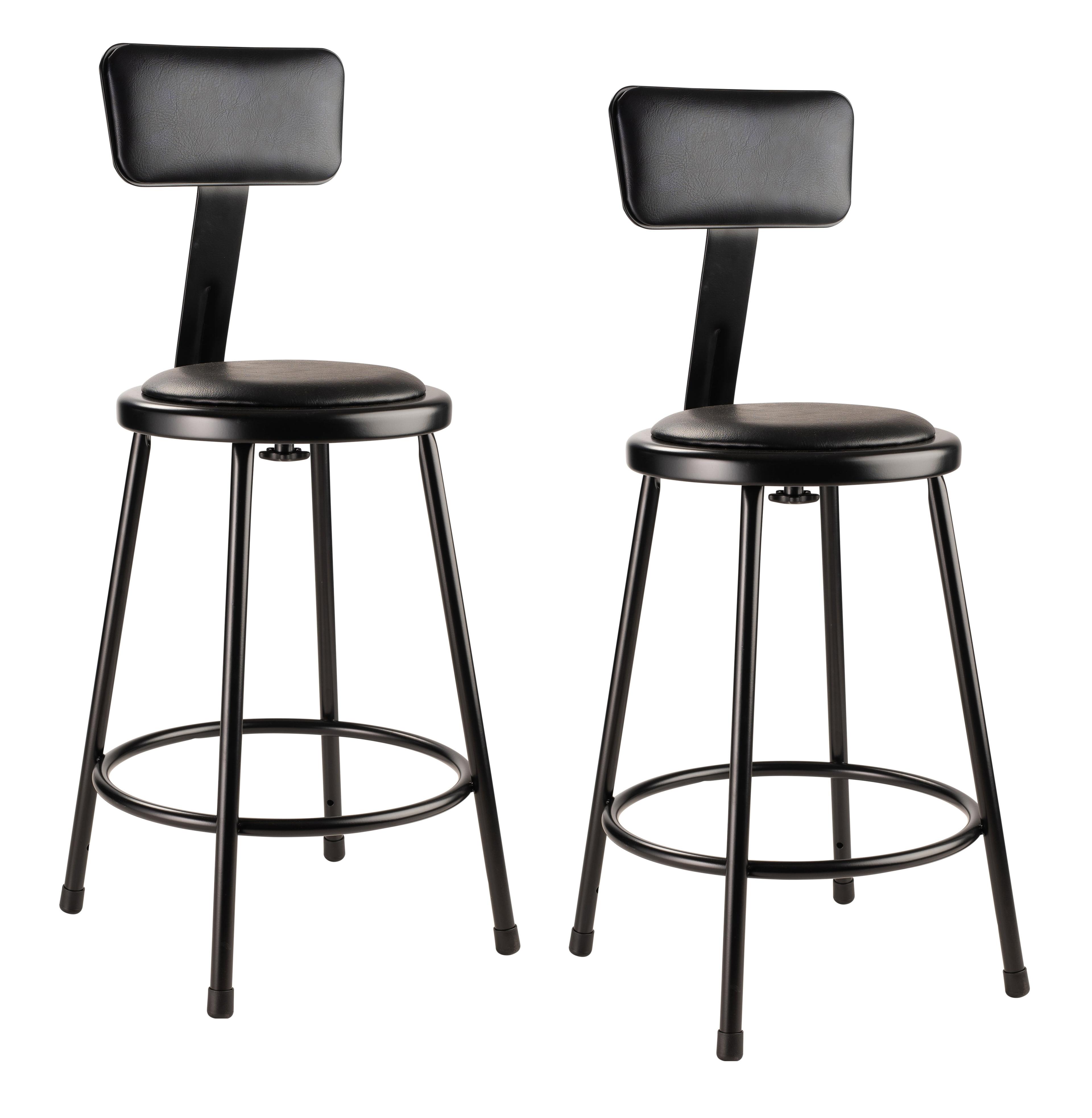 Backed Ergonomic Industrial Stool with Footring