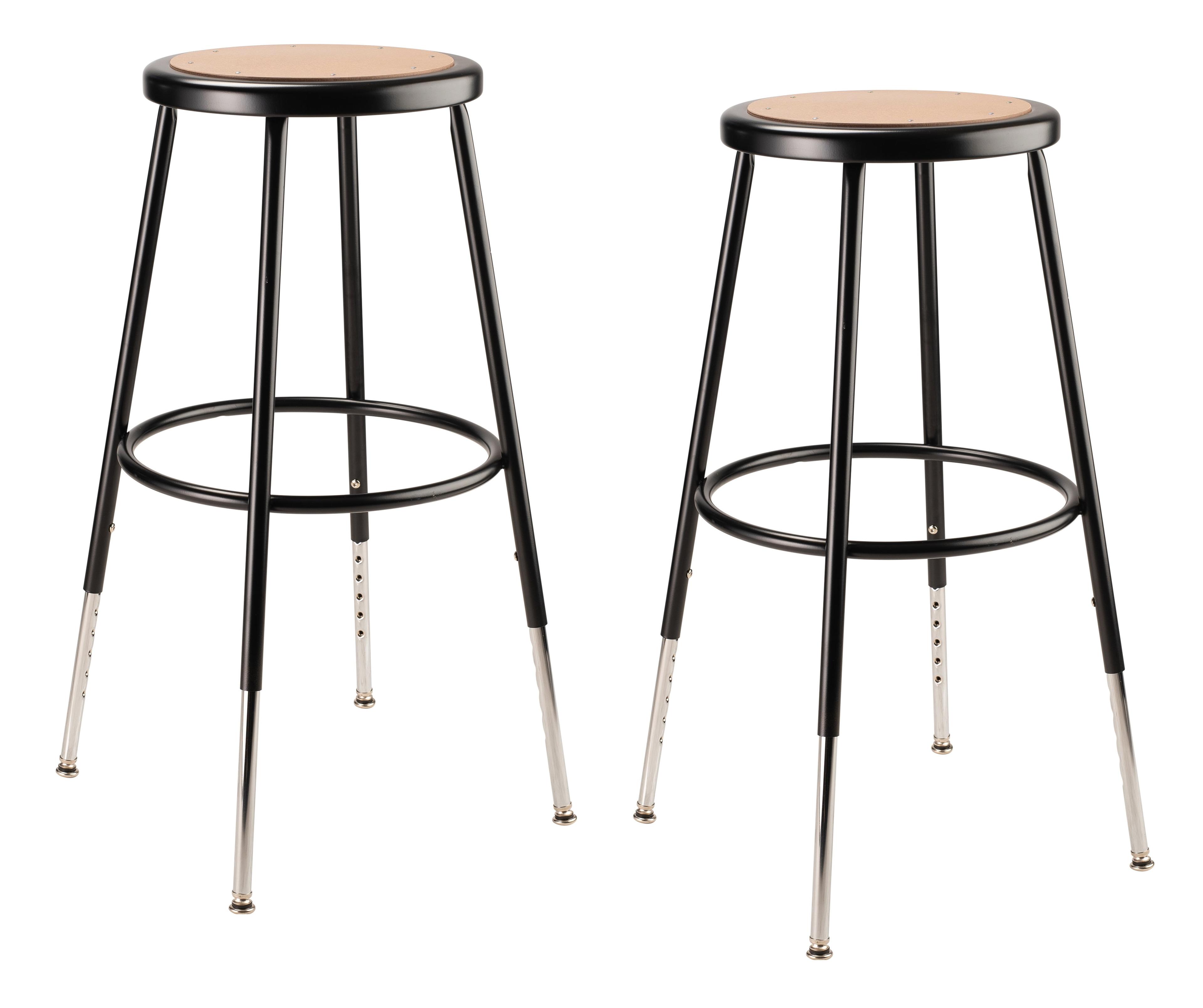 Adjustable Black Metal and Wood Saddle Stool