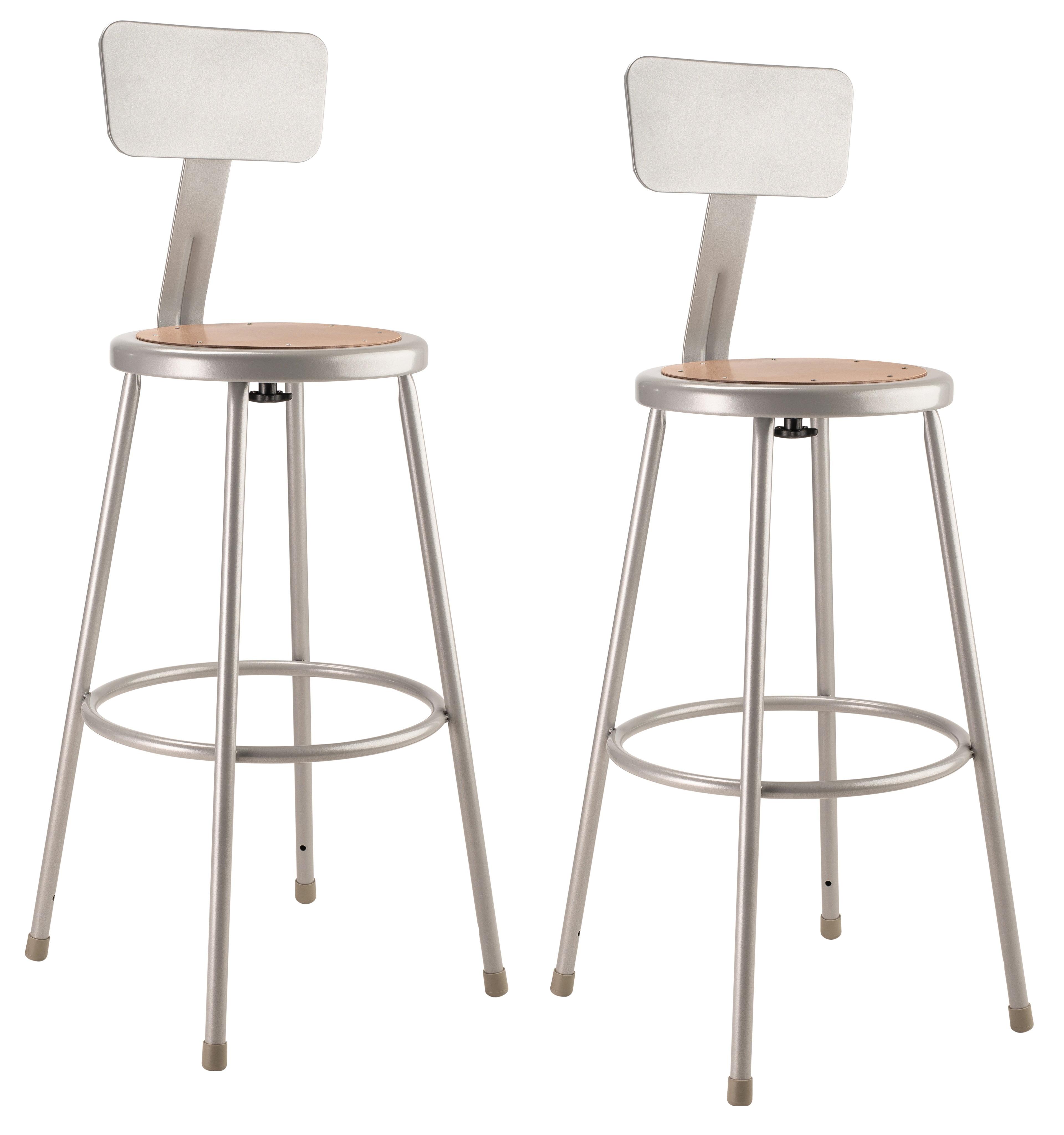 Backed Ergonomic Lab Stool with Footring (Set of 2)