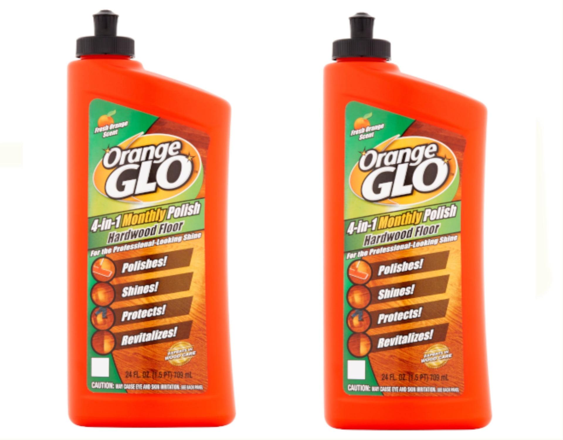 Orange Glo 4-in-1 Hardwood Floor Cleaner and Polish, 24 fl oz, Pack of 2