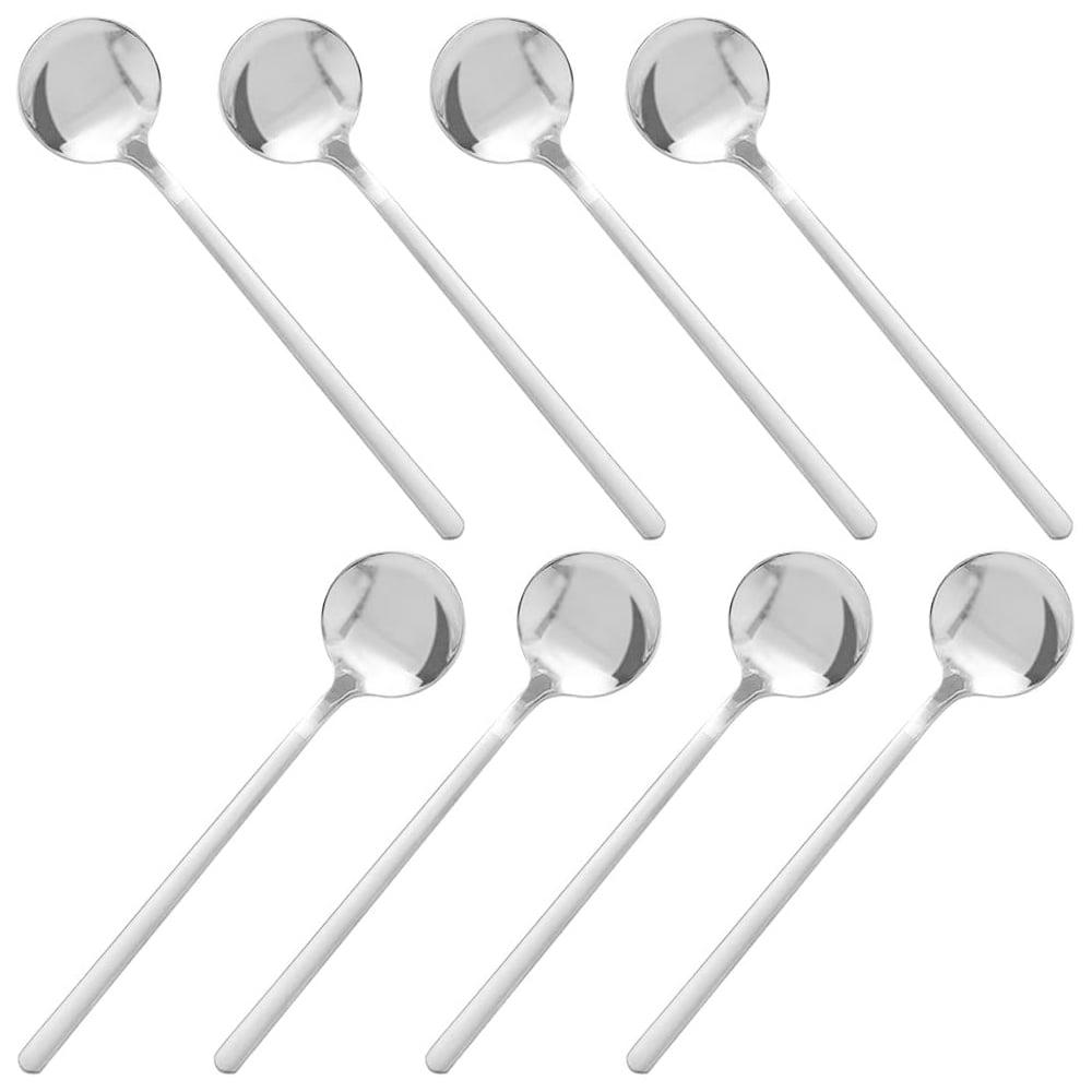 Pack of 8, Stainless Steel Espresso Spoons, Mini Teaspoons Set for Coffee Sugar Dessert Cake Ice Cream Soup, 14.8CMsilvery