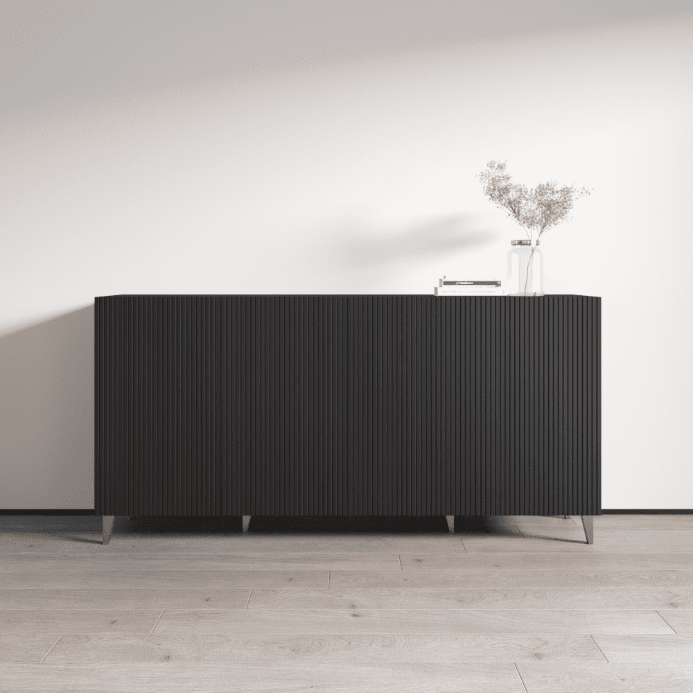 Pafos 75'' Black Matte Contemporary Sideboard