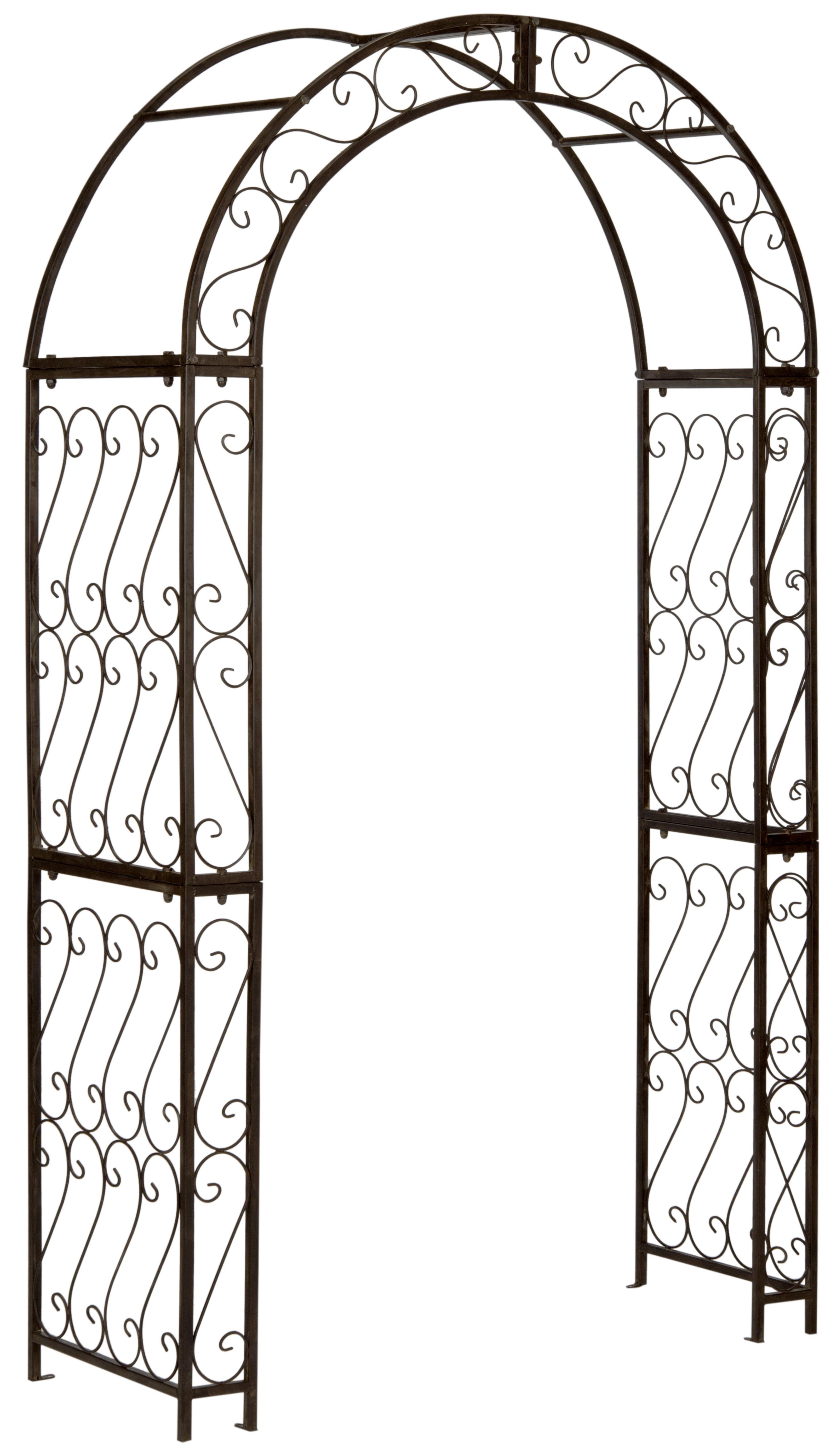 Rustic Brown Iron Victorian Garden Arch Trellis