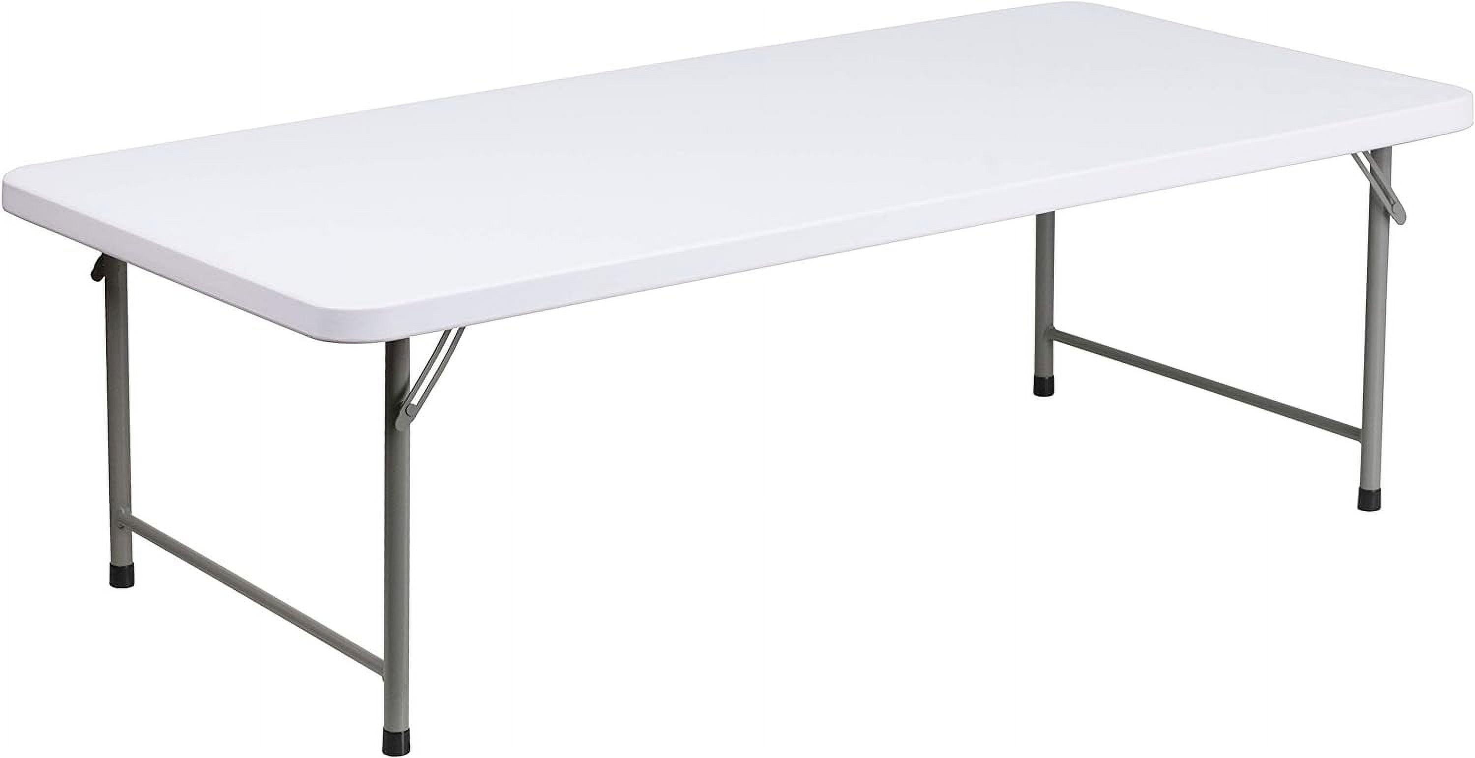 Gray Metal Frame White Plastic Kids Folding Table