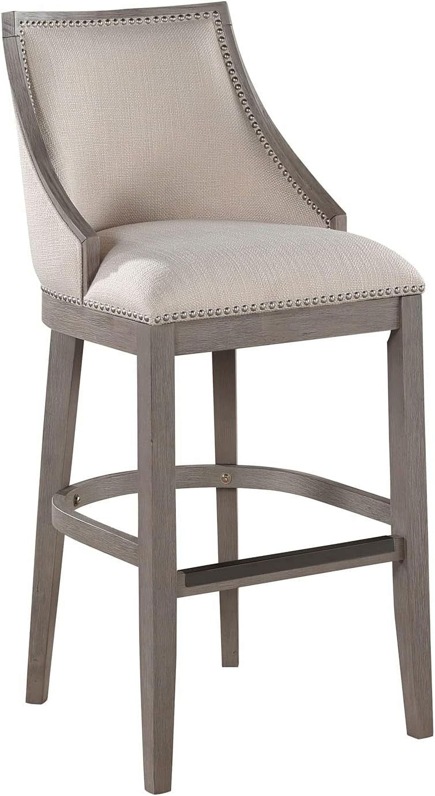 Elegant Driftwood Gray Solid Wood Transitional Bar Stool