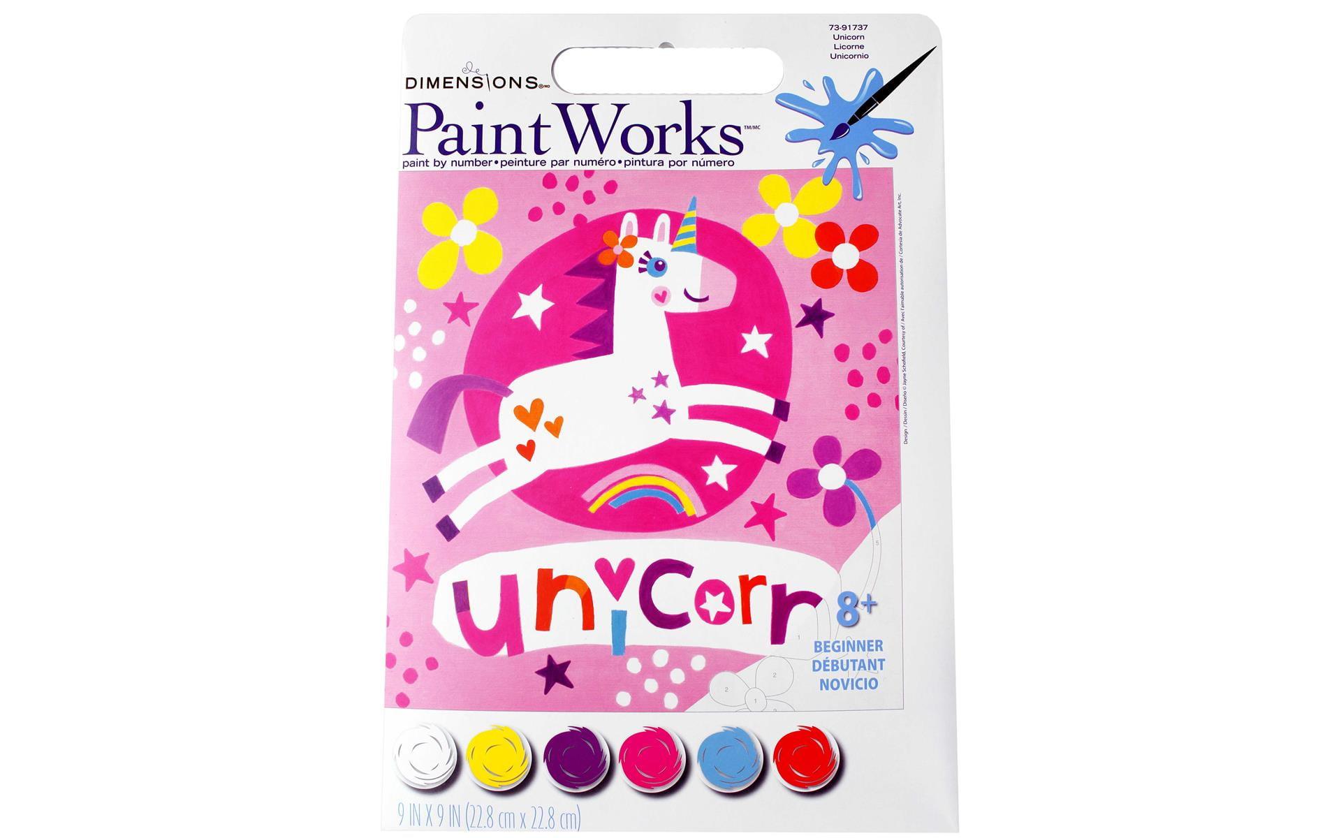 Paint Works Paint By Number Kit 9"X9"-Unicorn