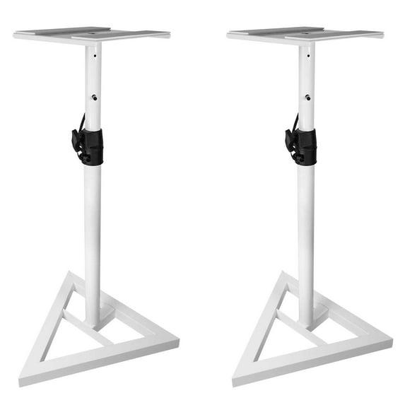 Pair Rockville RVSM1 White Studio Monitor Speaker Stands w/ Adjustable Height