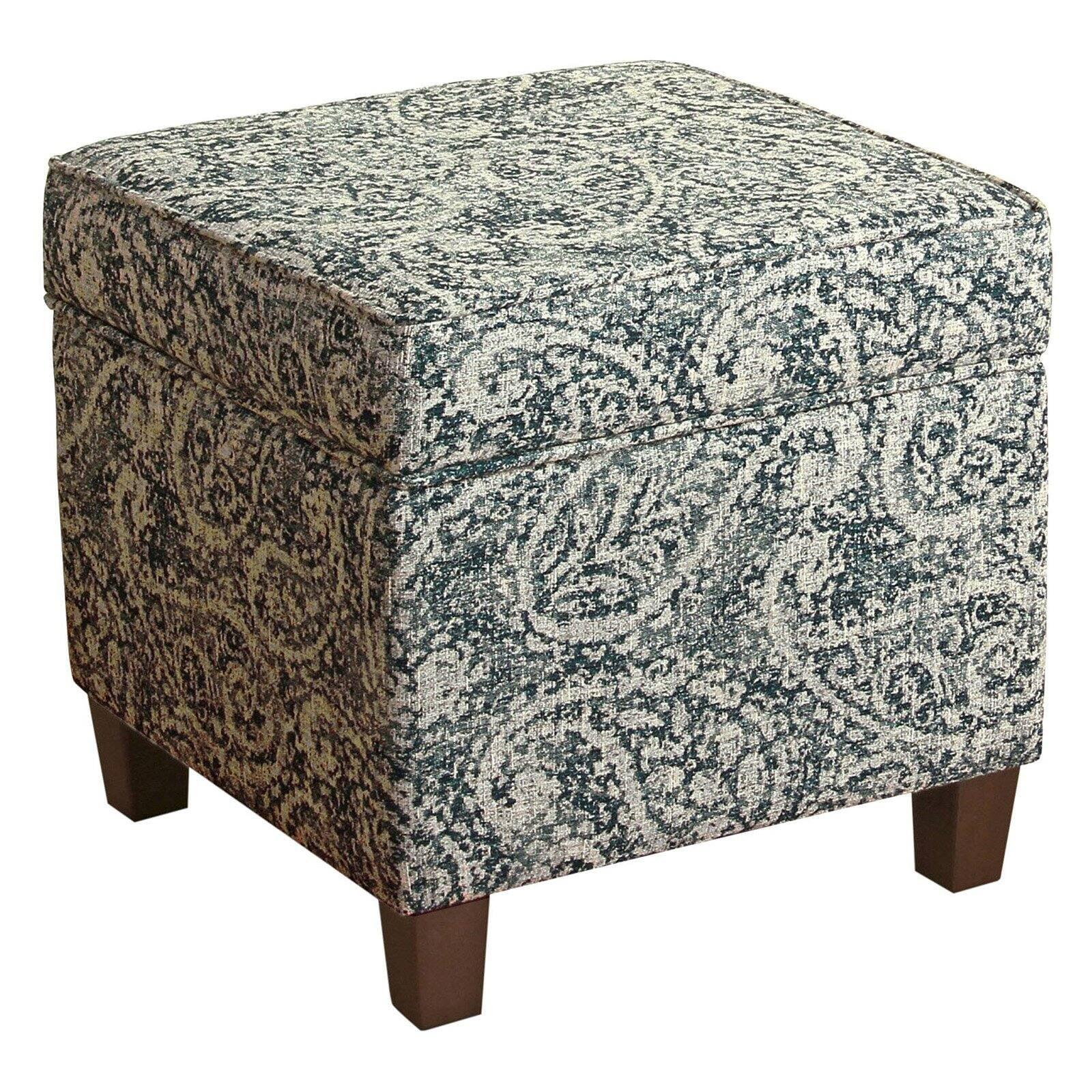 Cole Classics Square Storage Ottoman with Lift Off Top - HomePop