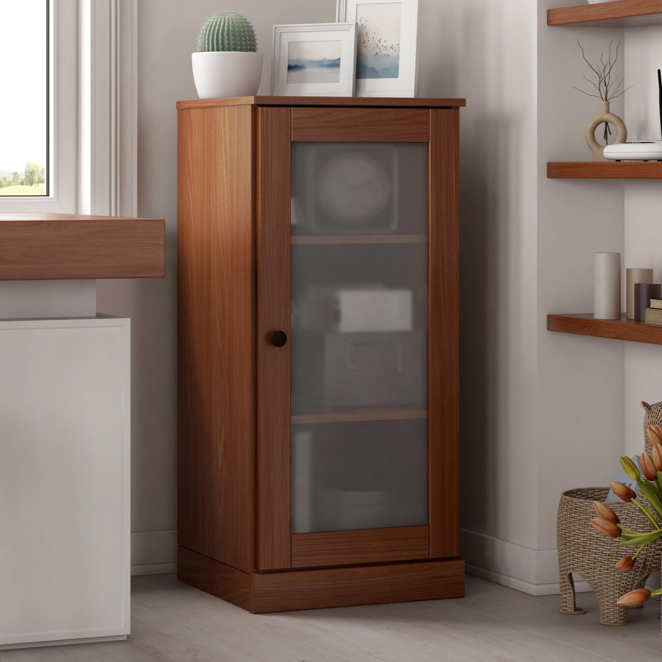 Palace Imports 100% Solid Wood 3-shelf Bookcase with Adjustable Shelves and Frosted Glass Door, Mocha