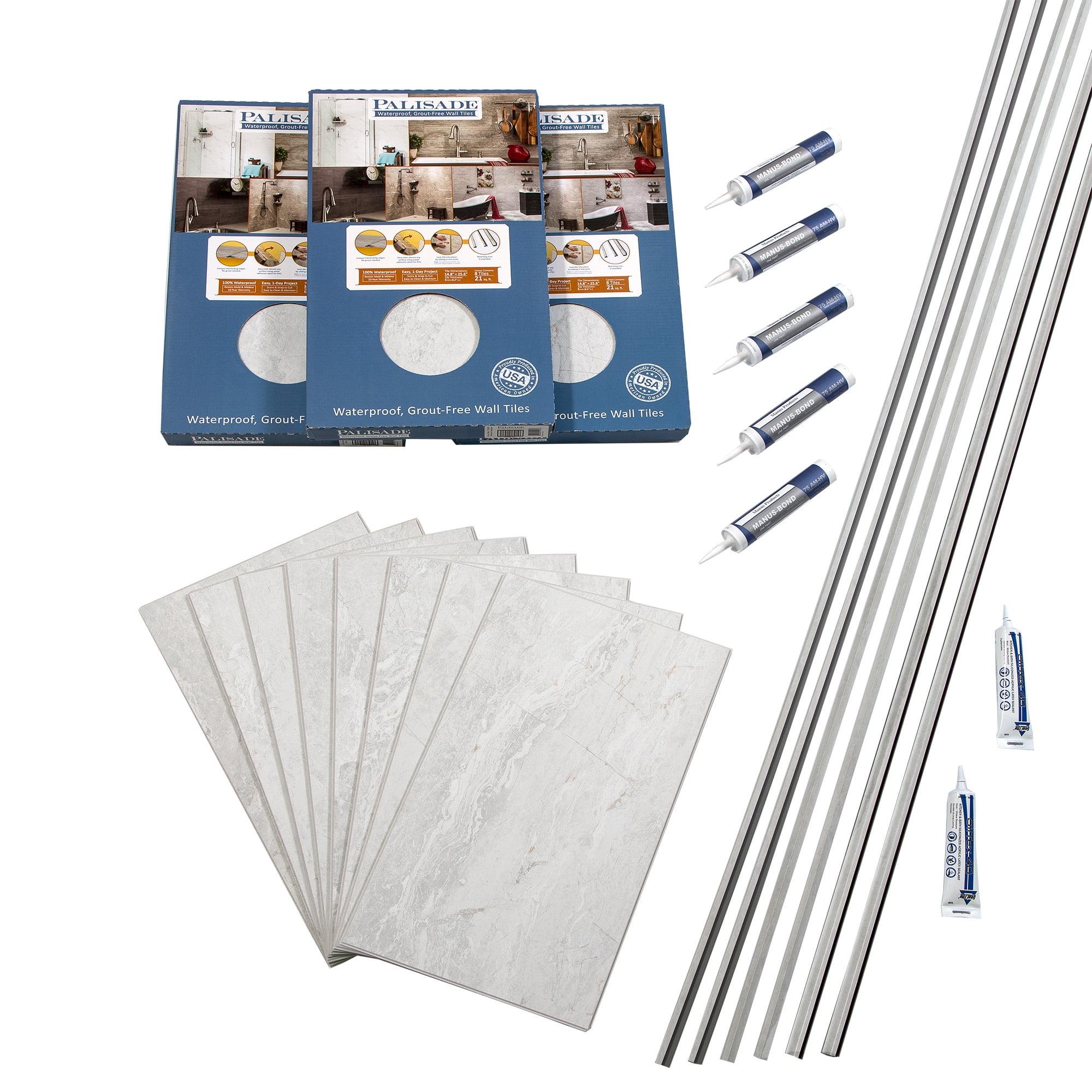 Palisade 25.6 in. x 14.8 in. Tile Shower and Tub Surround Kit