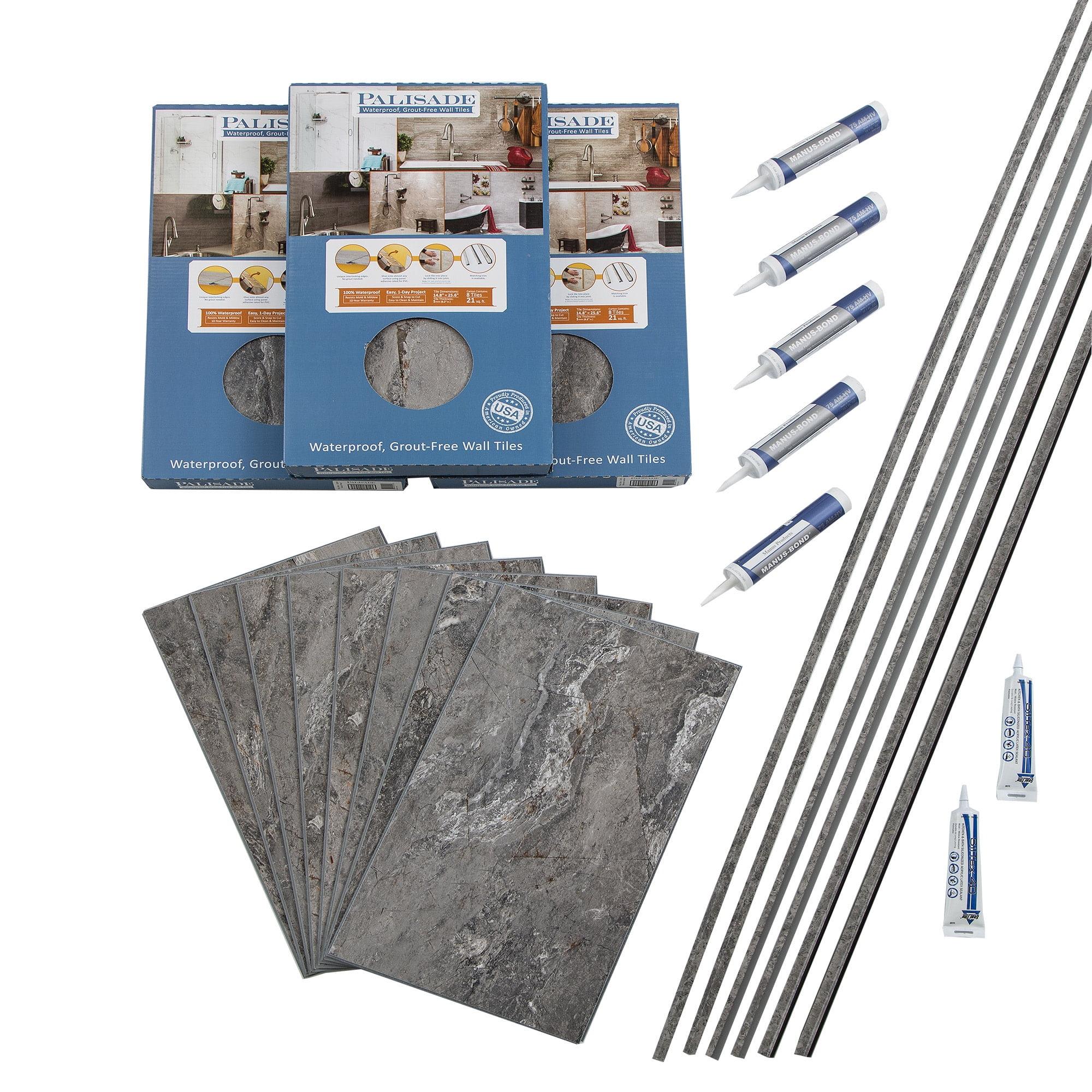 Palisade 25.6 in. x 14.8 in. Tile Shower and Tub Surround Kit