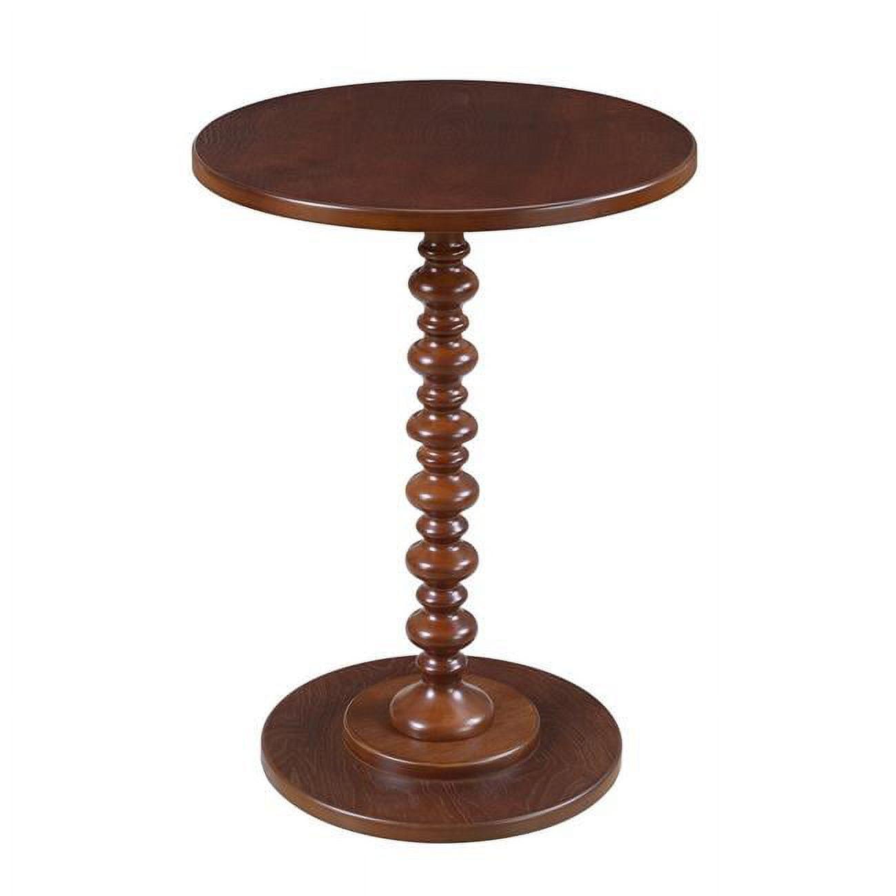 Charming Mahogany Round Spindle Side Table, 18"x25"