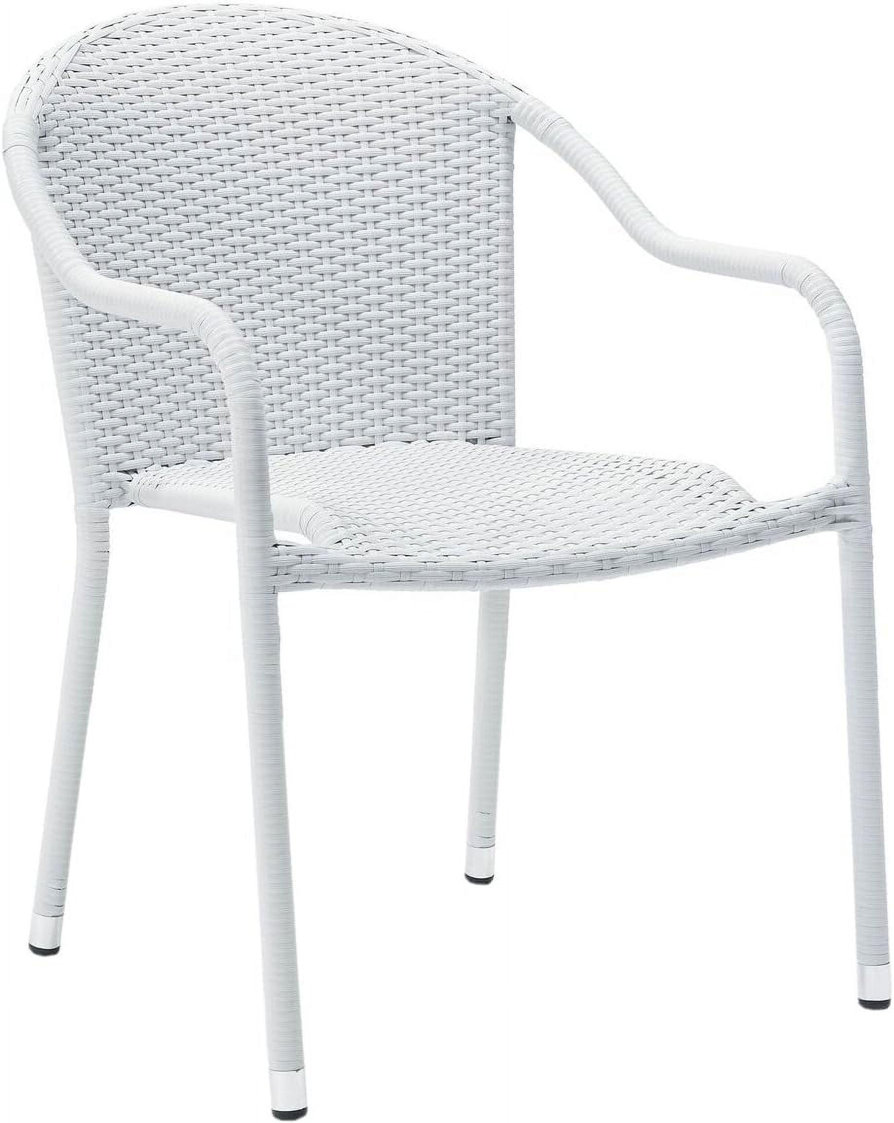 Palm Harbor 2pc Outdoor Wicker Stackable Chairs: UV & Weather-Resistant Steel Frame - Crosley