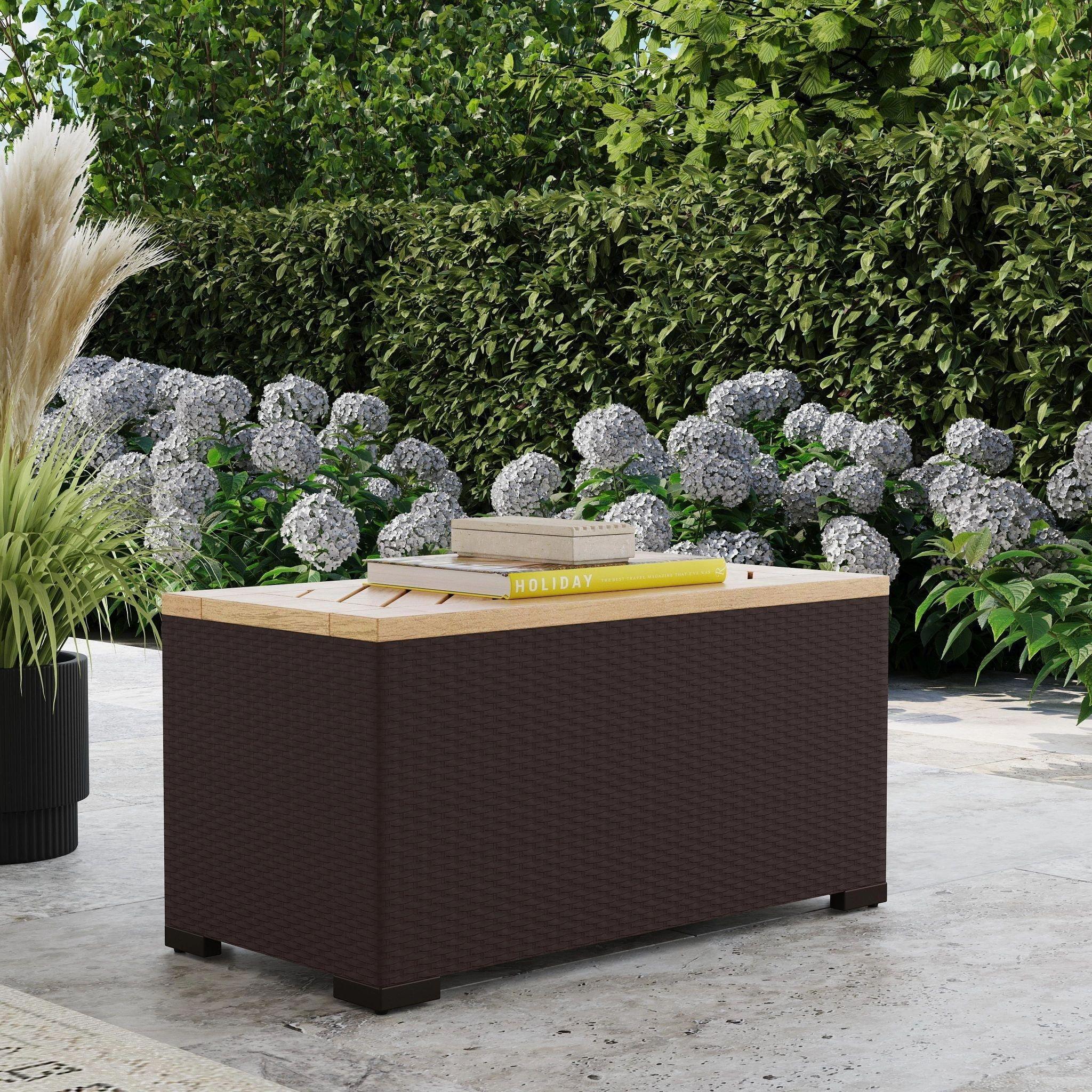 Palm Springs Brown Outdoor Storage Table