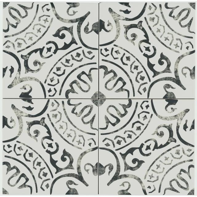 Ackland Amara 8" x 8" Encaustic Look Matte Porcelain Floor & Wall Tile