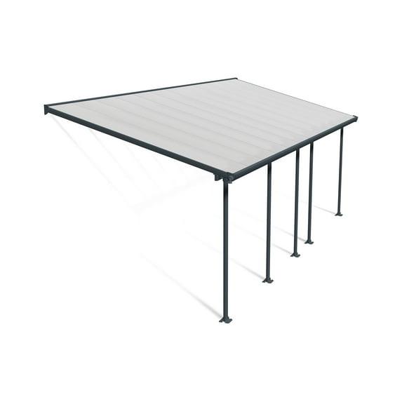 Palram - Canopia Feria 10' x 24' Polycarbonate/Galvanized Steel Patio Cover - Gray/Clear