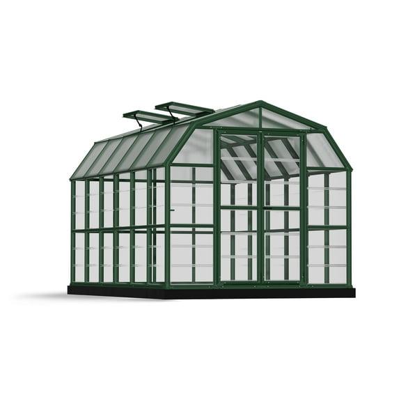 Canopia Palram - Canopia Grand Gardener 2 - 8' W x 12' D Walk-In Hobby Clear Polycarbonate Resin Frame Greenhouse Kit with Roof Vent and Base - Green
