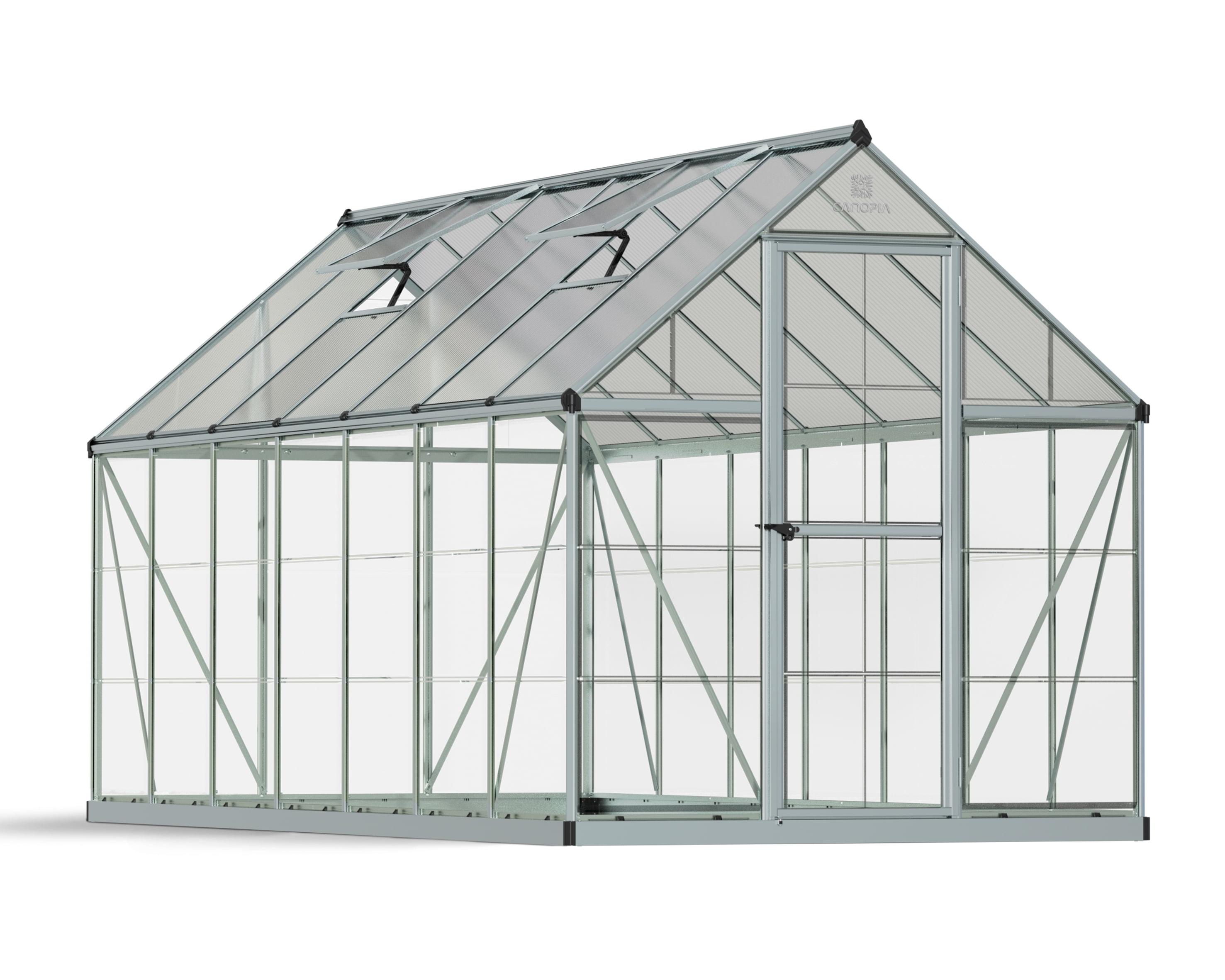 Palram Canopia 6' x 14' Silver Polycarbonate Aluminum Greenhouse