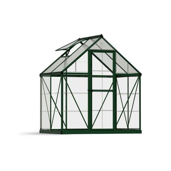 Canopia Palram - Canopia Hybrid 6' W x 4' D Walk-In Hobby Polycarbonate Aluminum Frame Greenhouse Kit with Roof Vent - Green