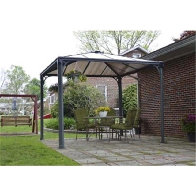 Canopia Palram - Canopia Palermo 10' X 10' Aluminum Hardtop Gazebo With Polycarbonate Roof Panels Durable Outdoor Patio Shelter Gray/Bronze