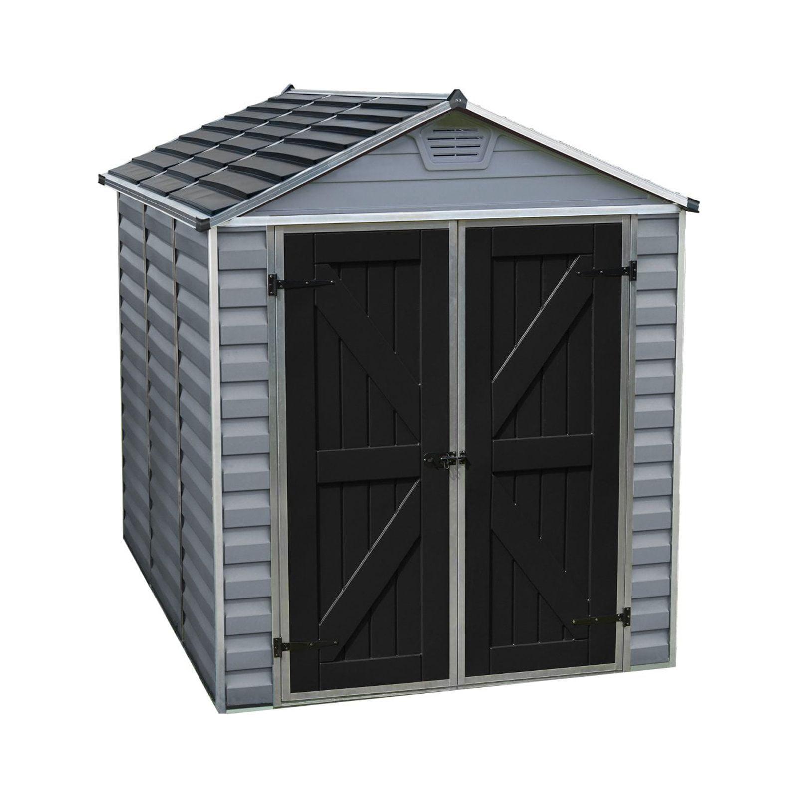 Gray 6' x 8' Polycarbonate and Aluminum Storage Shed