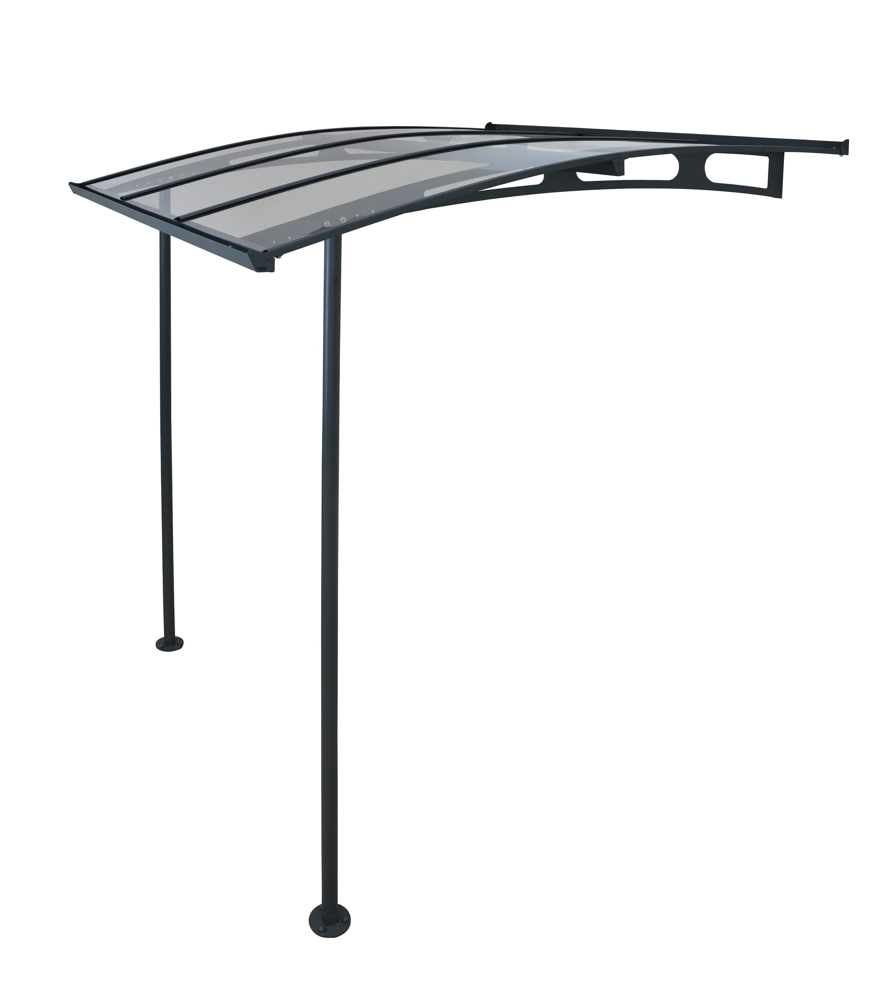 Palram - Canopia Vega 79.7'' W x 96.3'' D Acrylic Glass Gray Cover Stationary Patio Awning