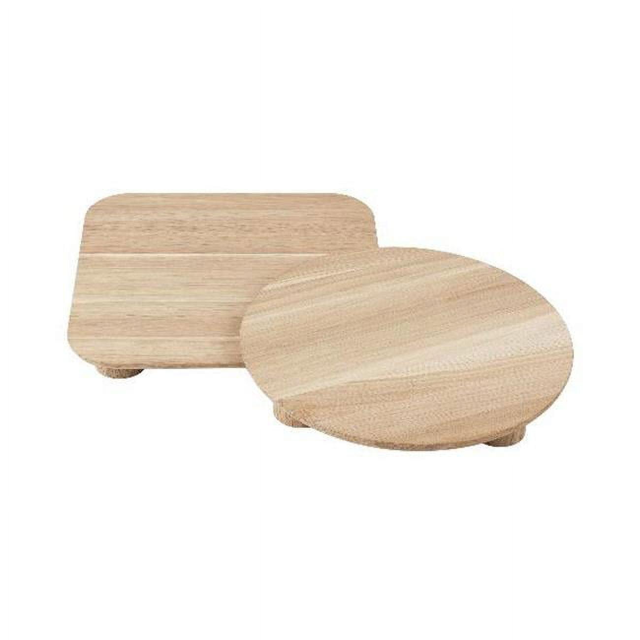 Palua Dual-Shape Oak Serving Tray Set, 9.9''