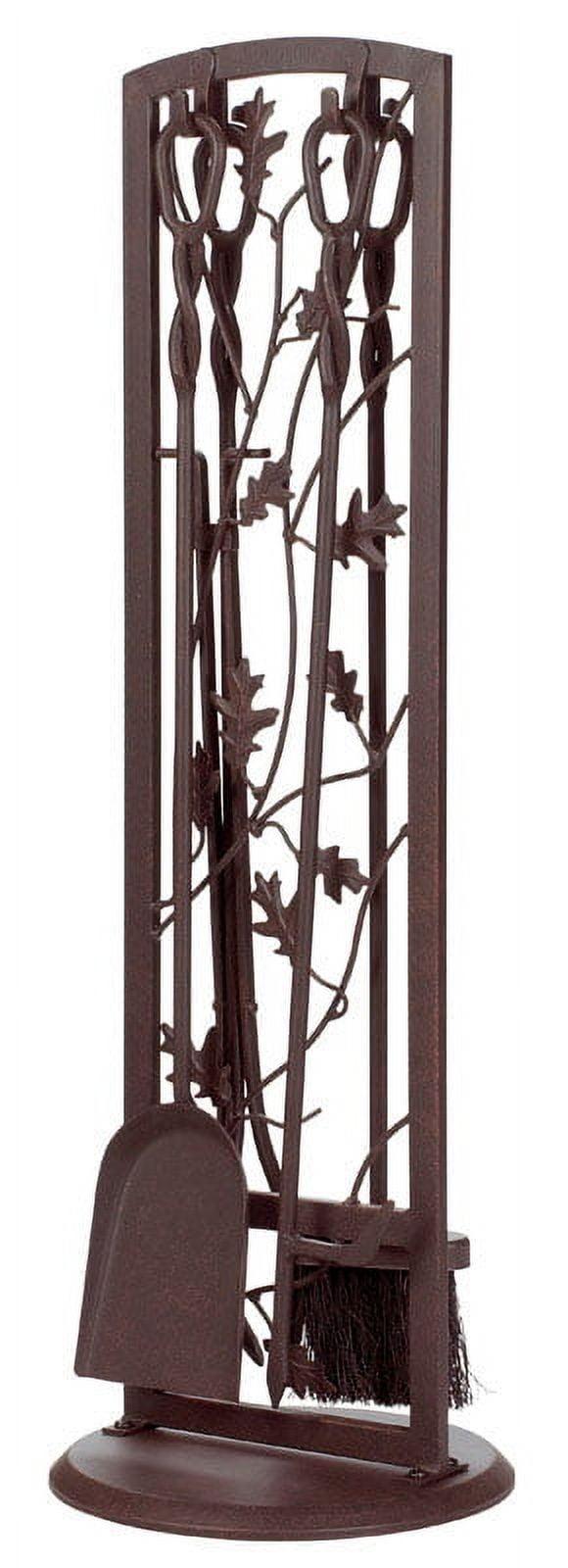 Panacea Colonial Brown Oak Leaf Fireplace Tool Set