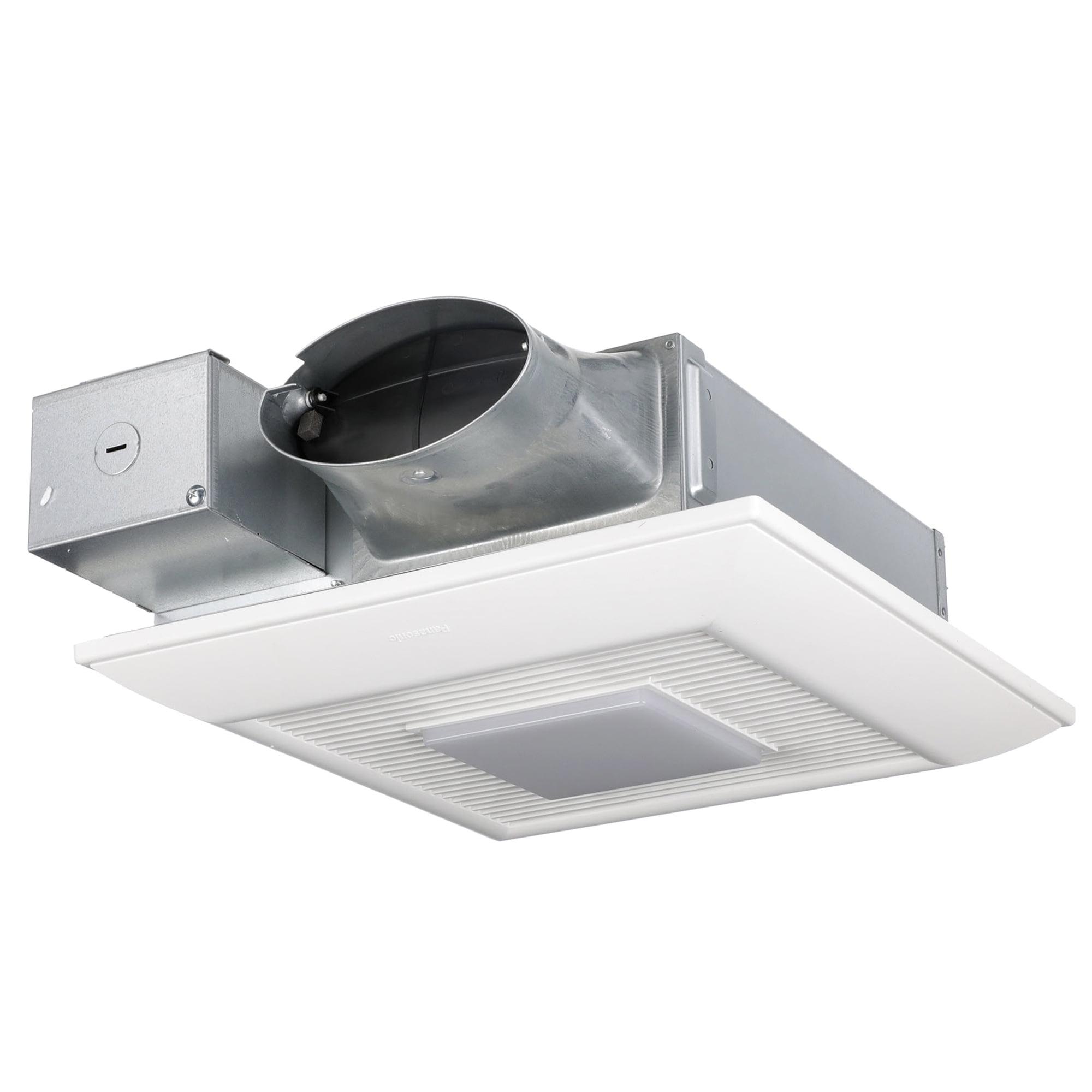 Panasonic WhisperValue Ceiling/Wall Mount Bathroom Exhaust Fan with Dimmable LED Light, 50-80-100 CFM, FV-0510VSL1