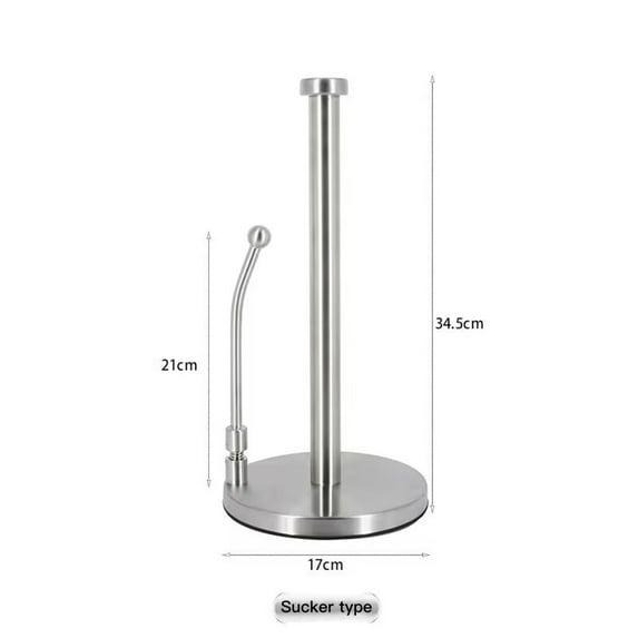 Paper Towel Holder Dispenser Standing with Weighted Base Spring Arm for Kitchen,Bathroom,Bedroom In Stainless Steel