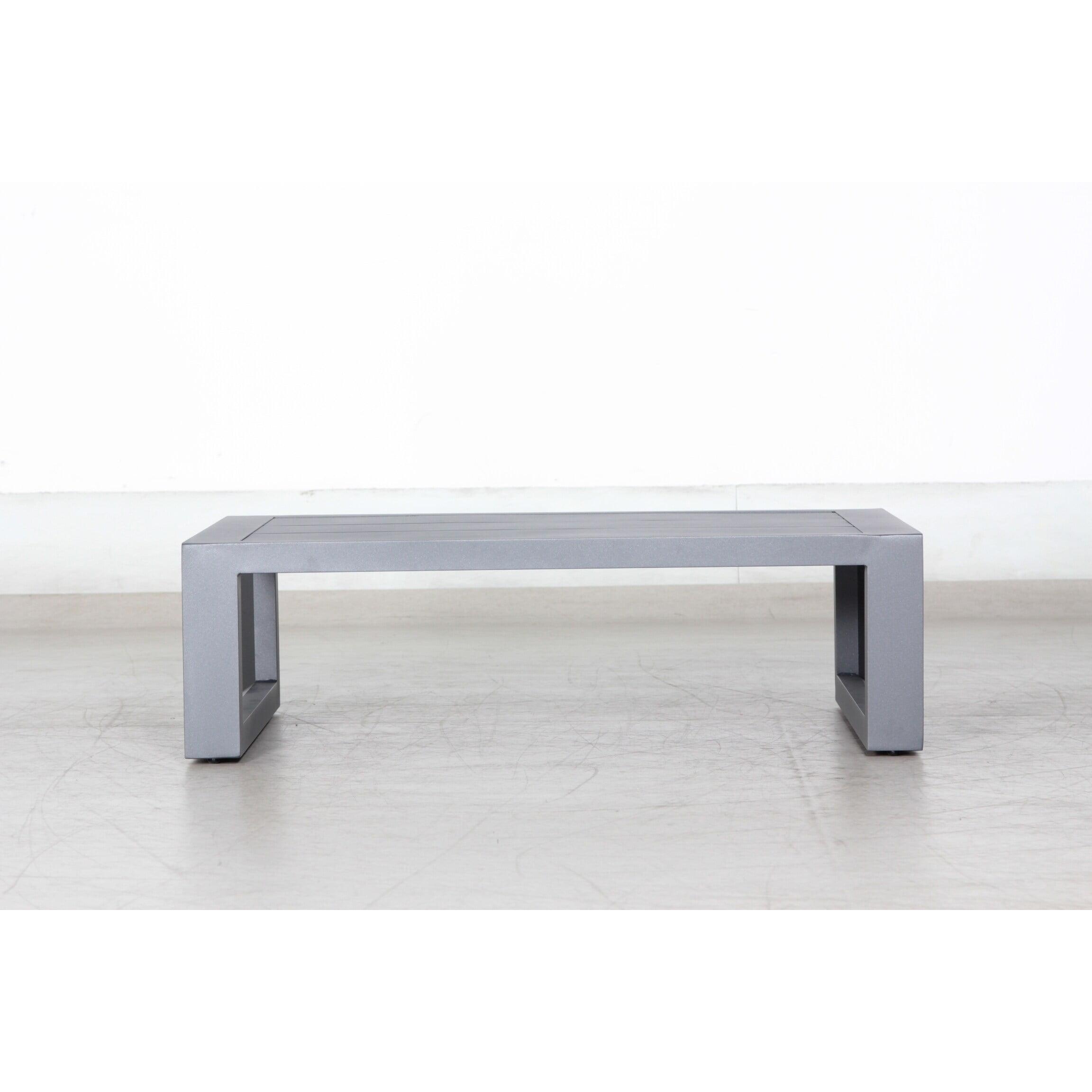 Paris Sleek Aluminum Outdoor Coffee Table in Sophisticated Gray