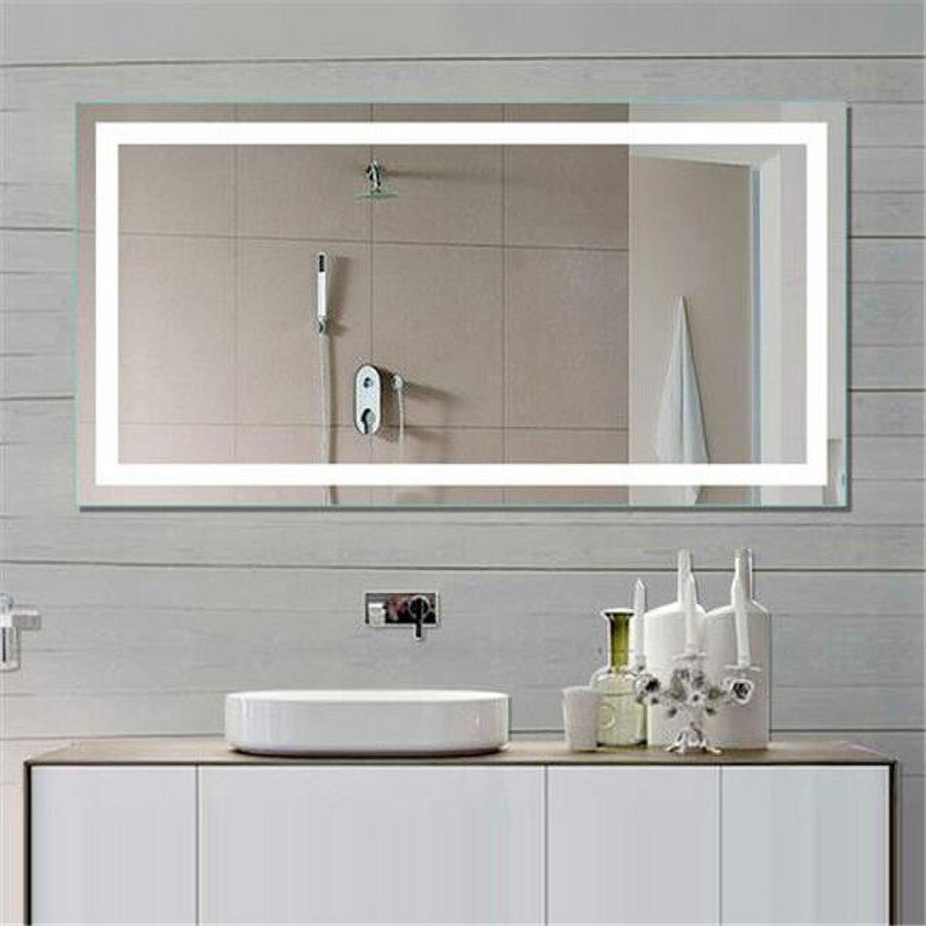 Medium Frameless Rectangular LED Bathroom Vanity Mirror