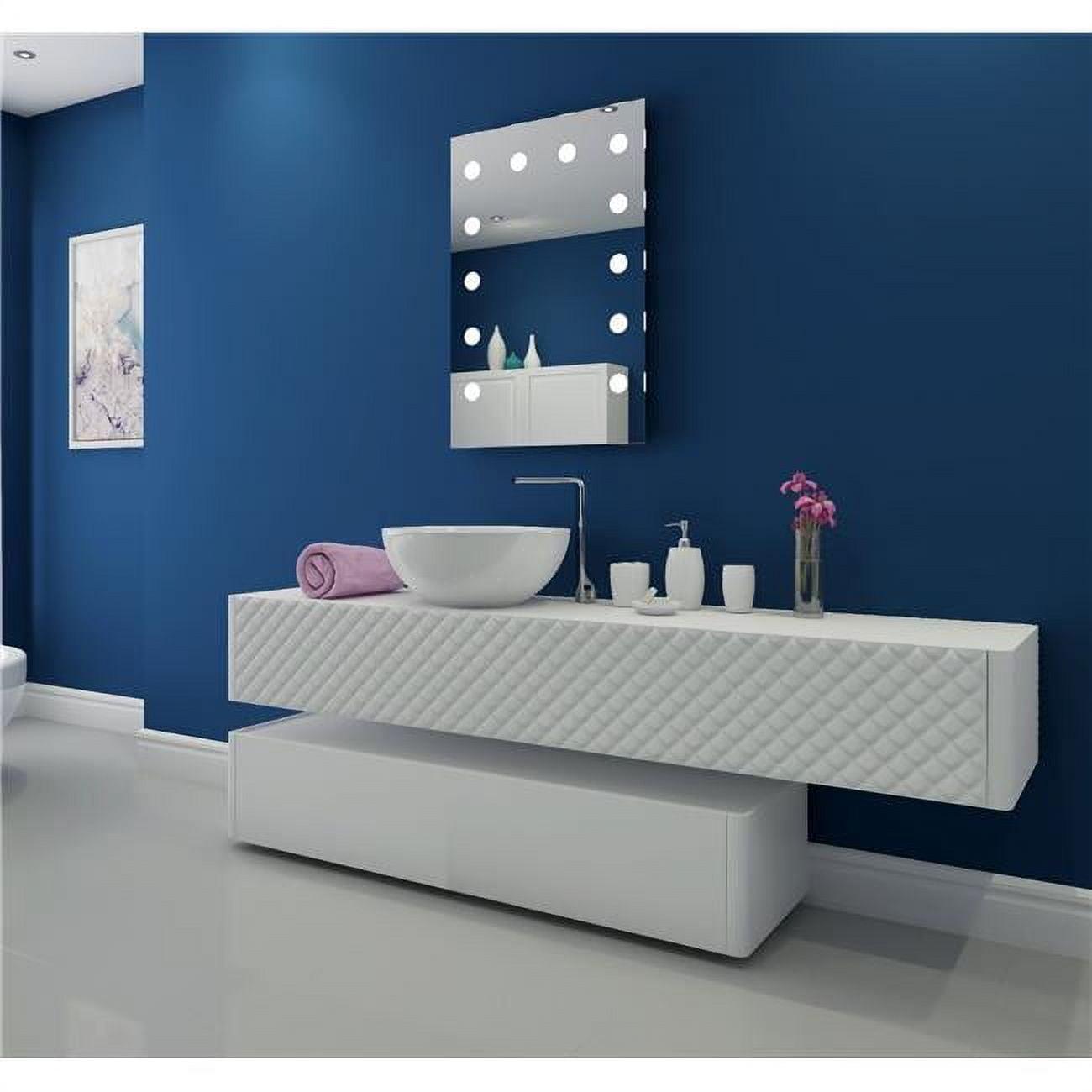 Elegant 24x36 Frameless LED Vanity Mirror, Dimmable & Polished Edge