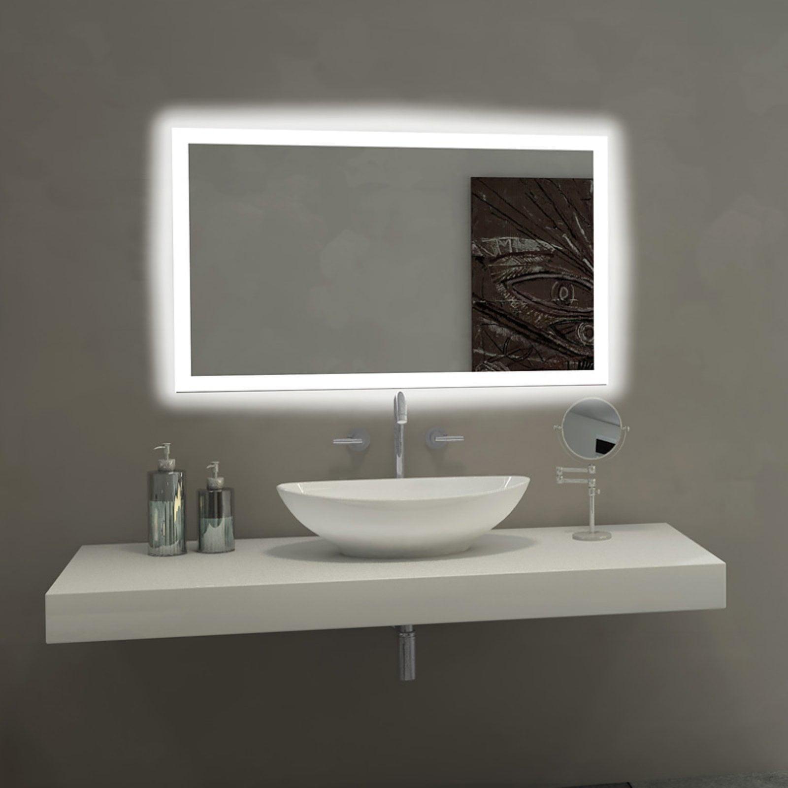 Sleek 76" Frameless Rectangular Vanity Mirror with LED Backlight