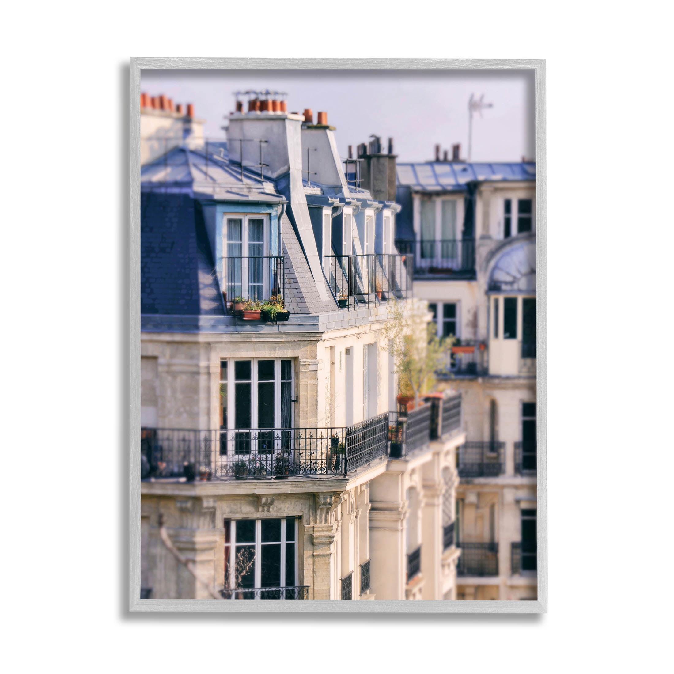 Gray Framed Parisian Architecture Canvas Print, 11 x 14