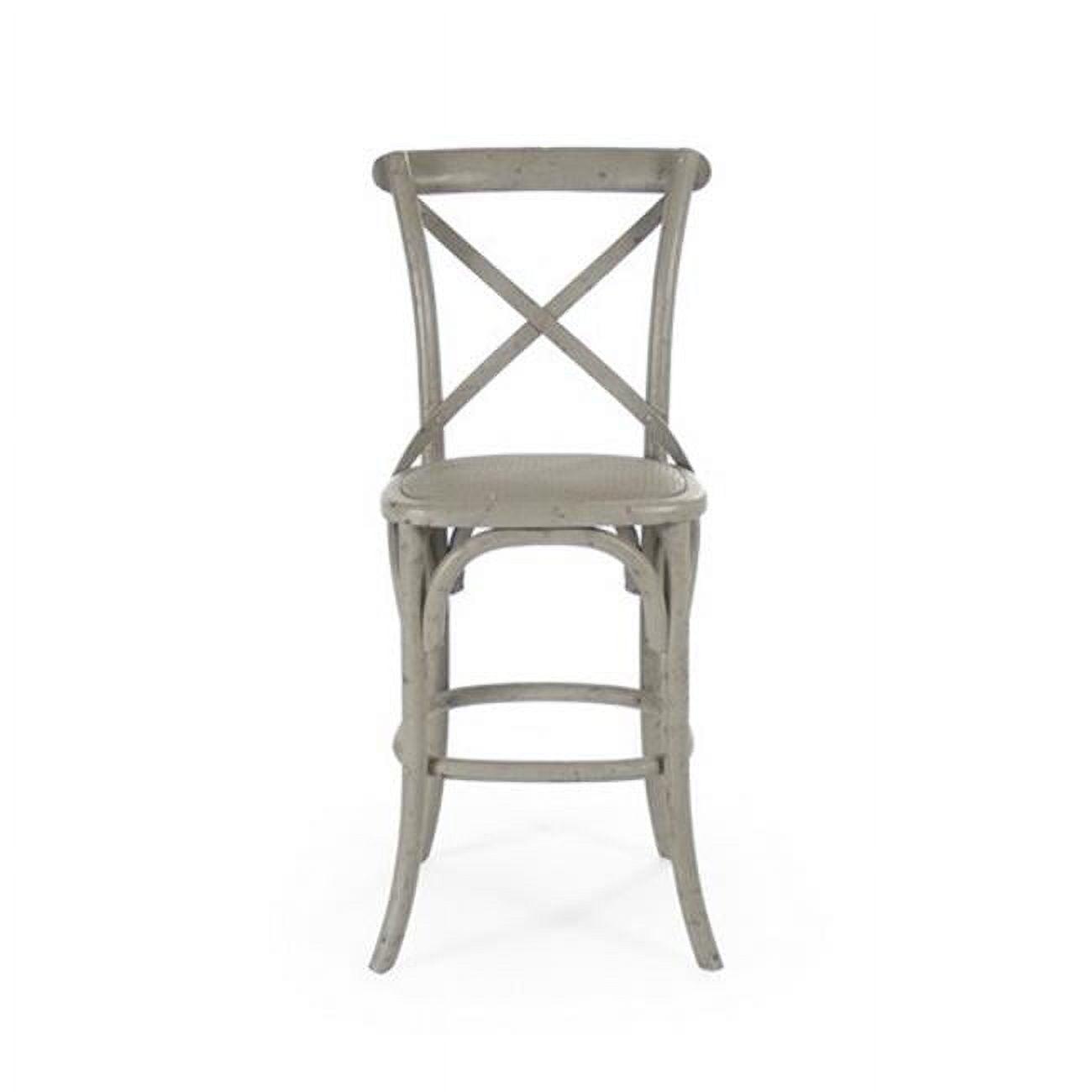 Elegant Parisienne 26'' Counter Stool in Faux Olive Green Birch