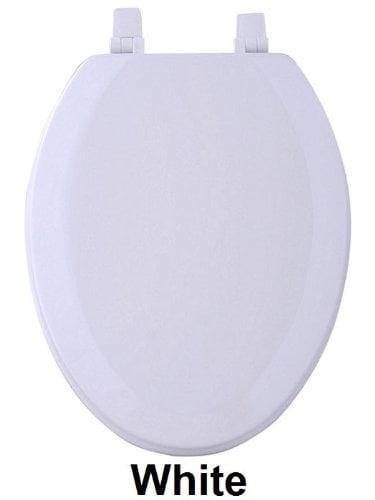 Fantasia 19 Inch White Elongated Wood Toilet Seat