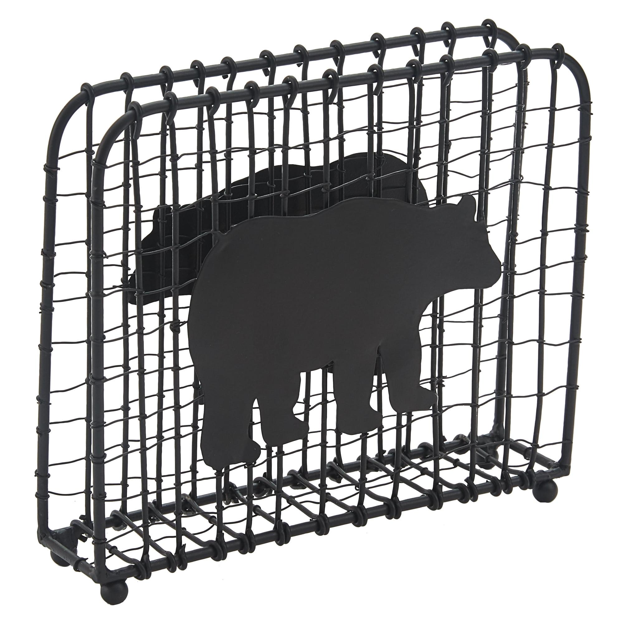 Park Designs Black Bear Wire Napkin Holder 5.5"H