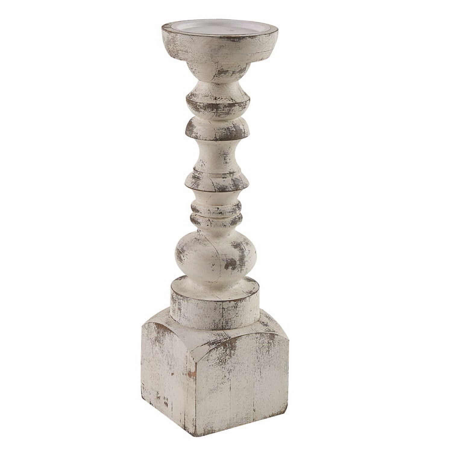 Park Designs Brighton Wood Candlestick 15" - White