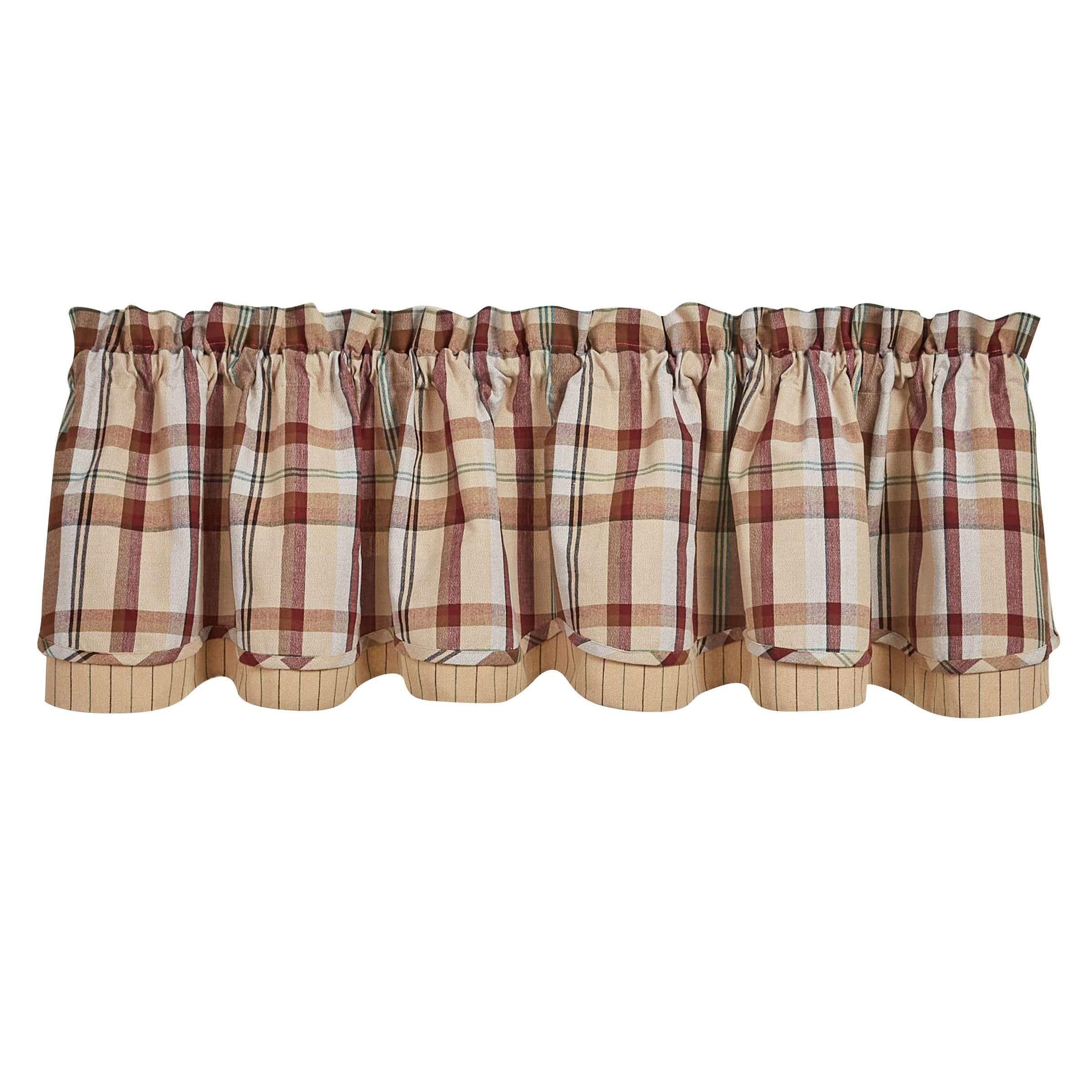 Park Designs Gamekeeper Plaid Lined Layered Valance 16"