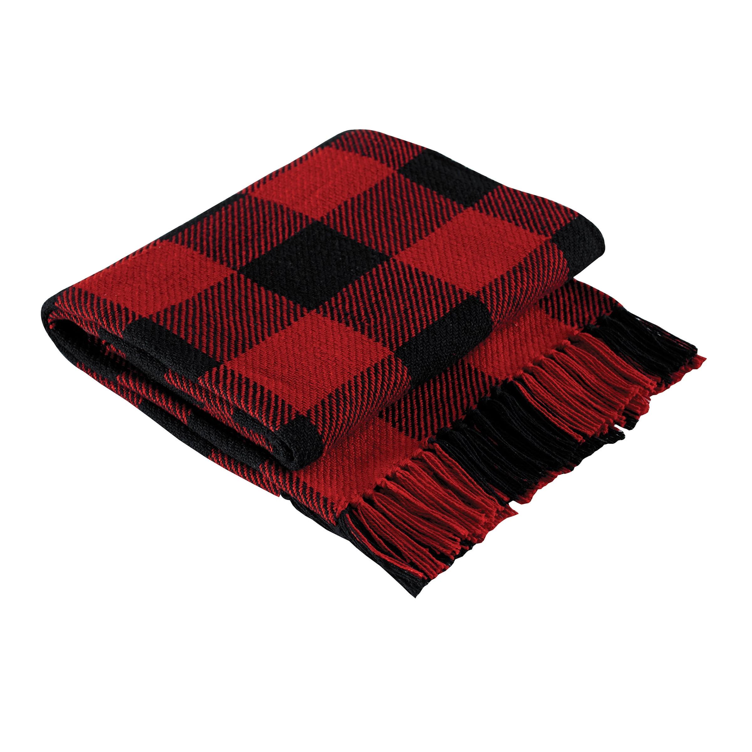 50"x60" Buffalo Check Throw Blanket Tango Red/Blue - Design Imports