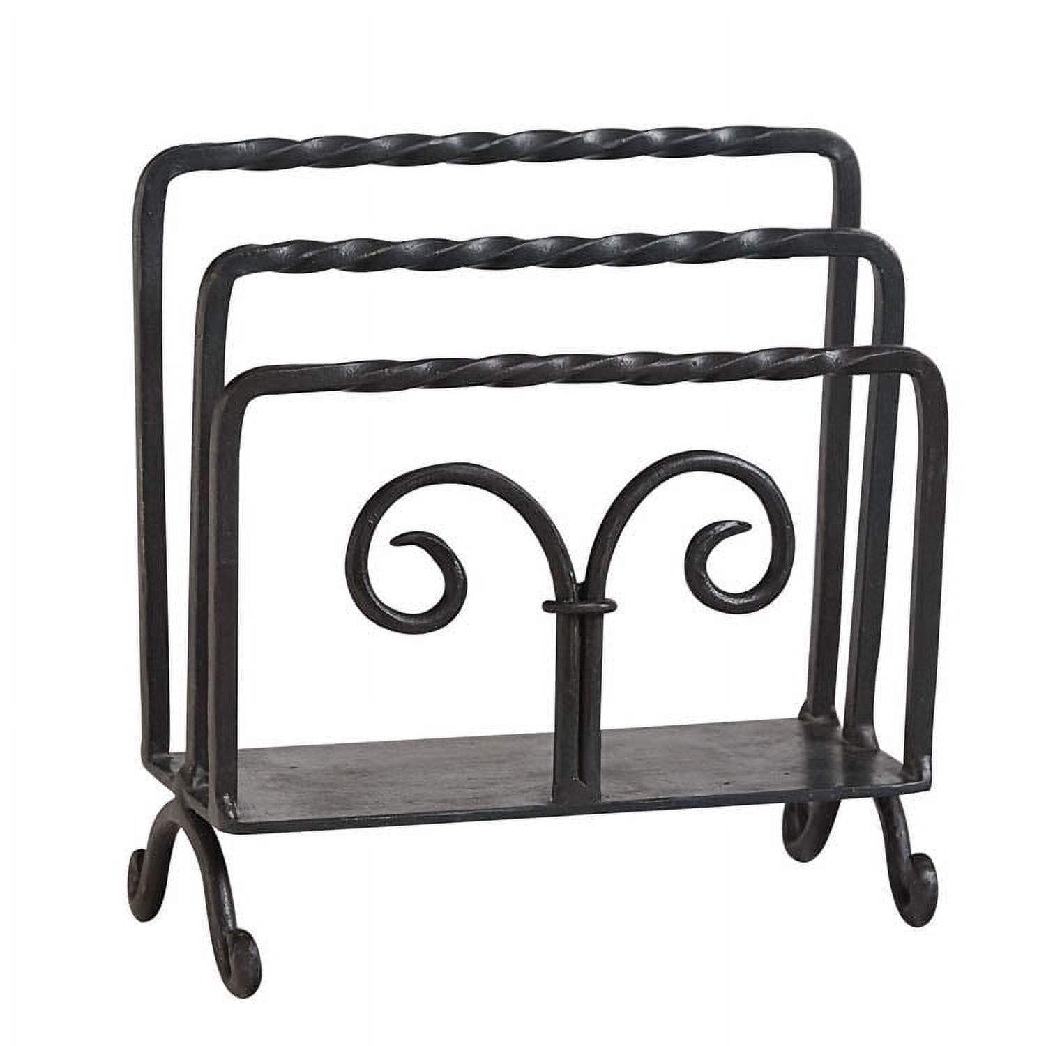 Black Twisted Scroll Metal Letter and Napkin Holder