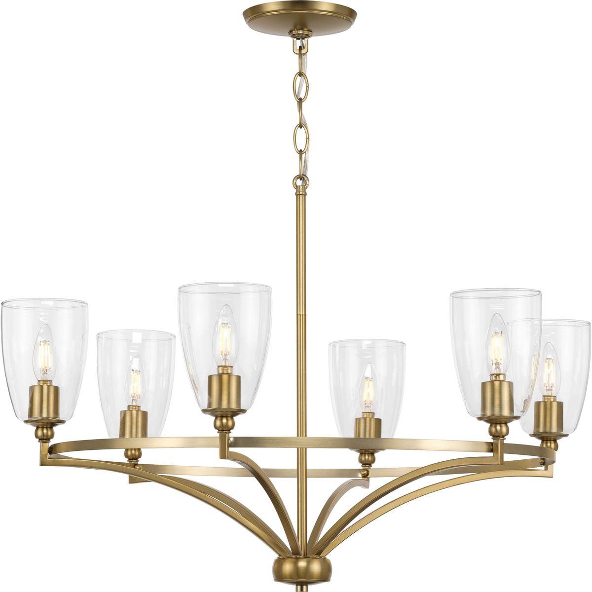 Parkhurst Brushed Bronze 6-Light Glass Chandelier